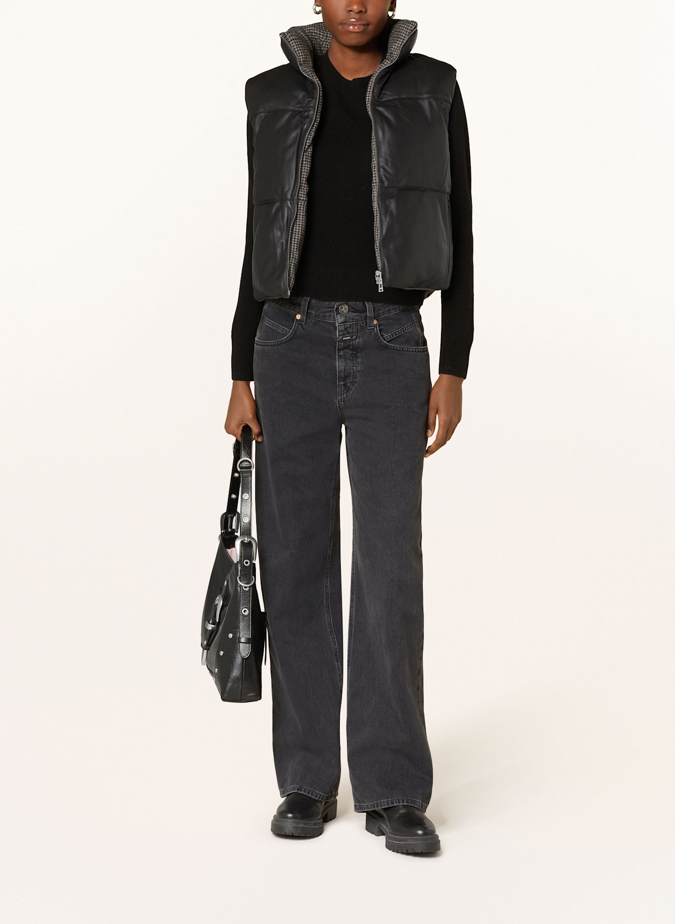 BELSTAFF RHODIUM reversible quilted vest, Color: BLACK (Image 2)