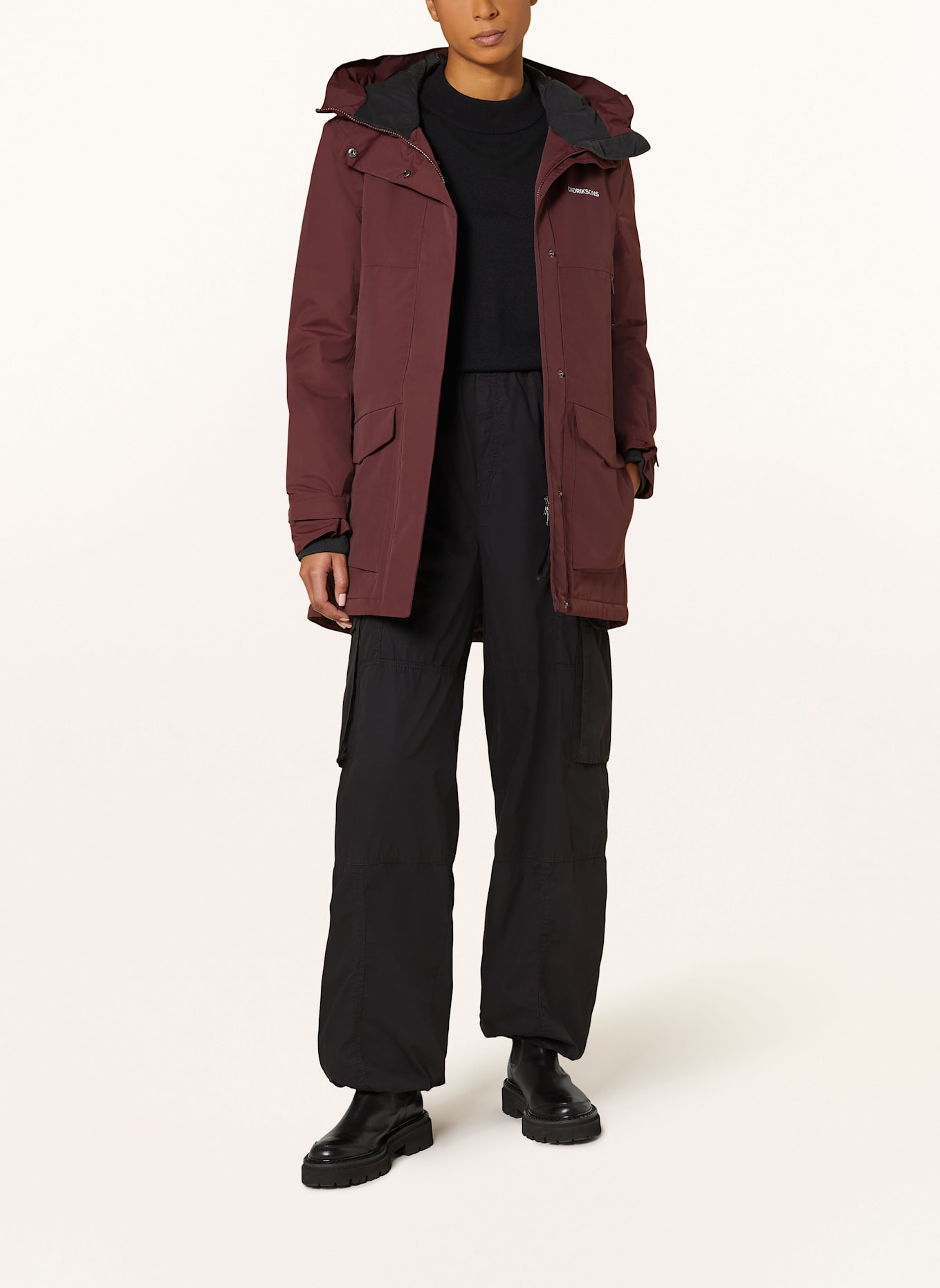 DIDRIKSONS parka: DONKERROOD
