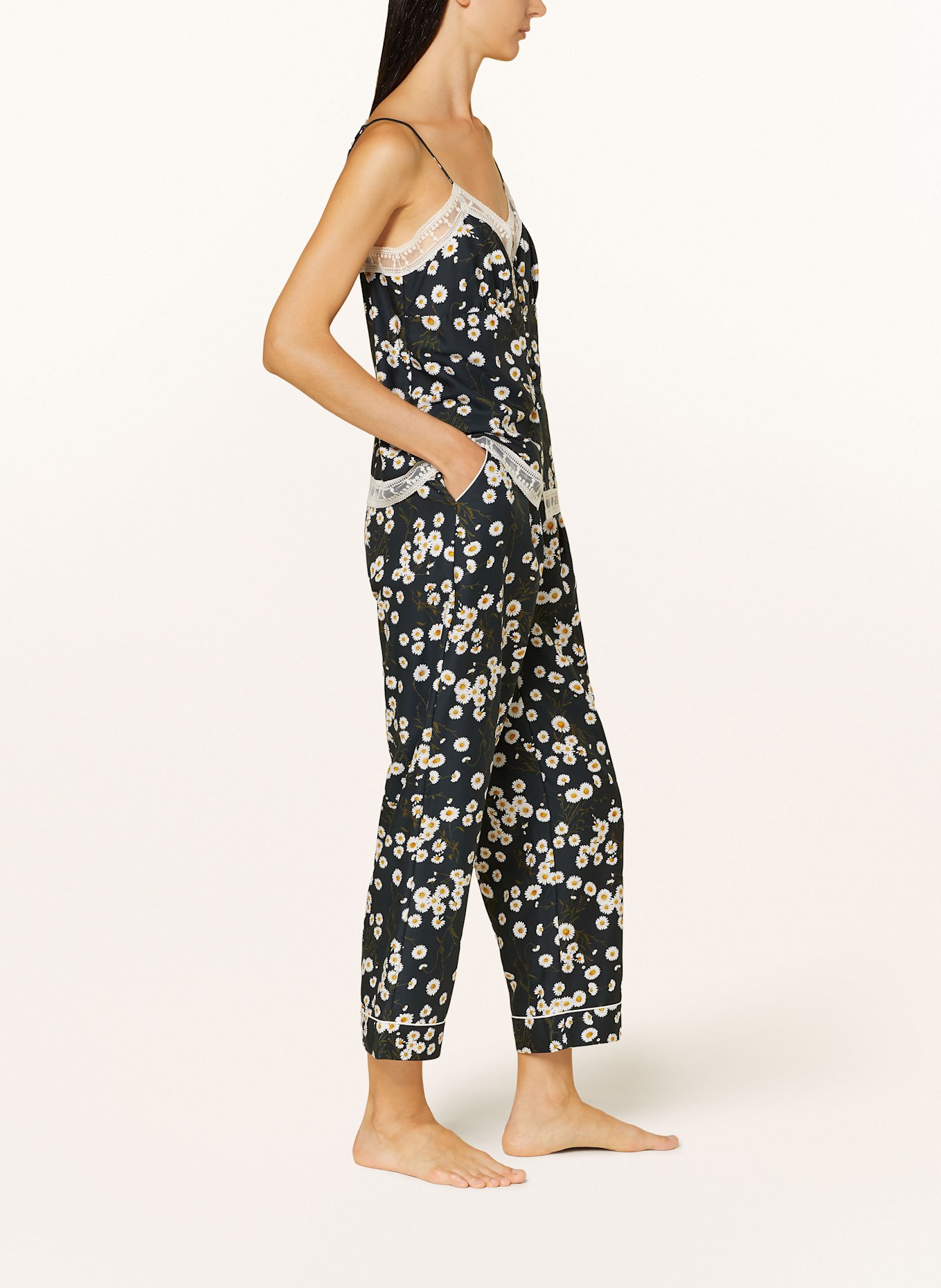 ERES 7/8-Lounge-Hose BEAUCOUP: SCHWARZ / WEISS / GELB