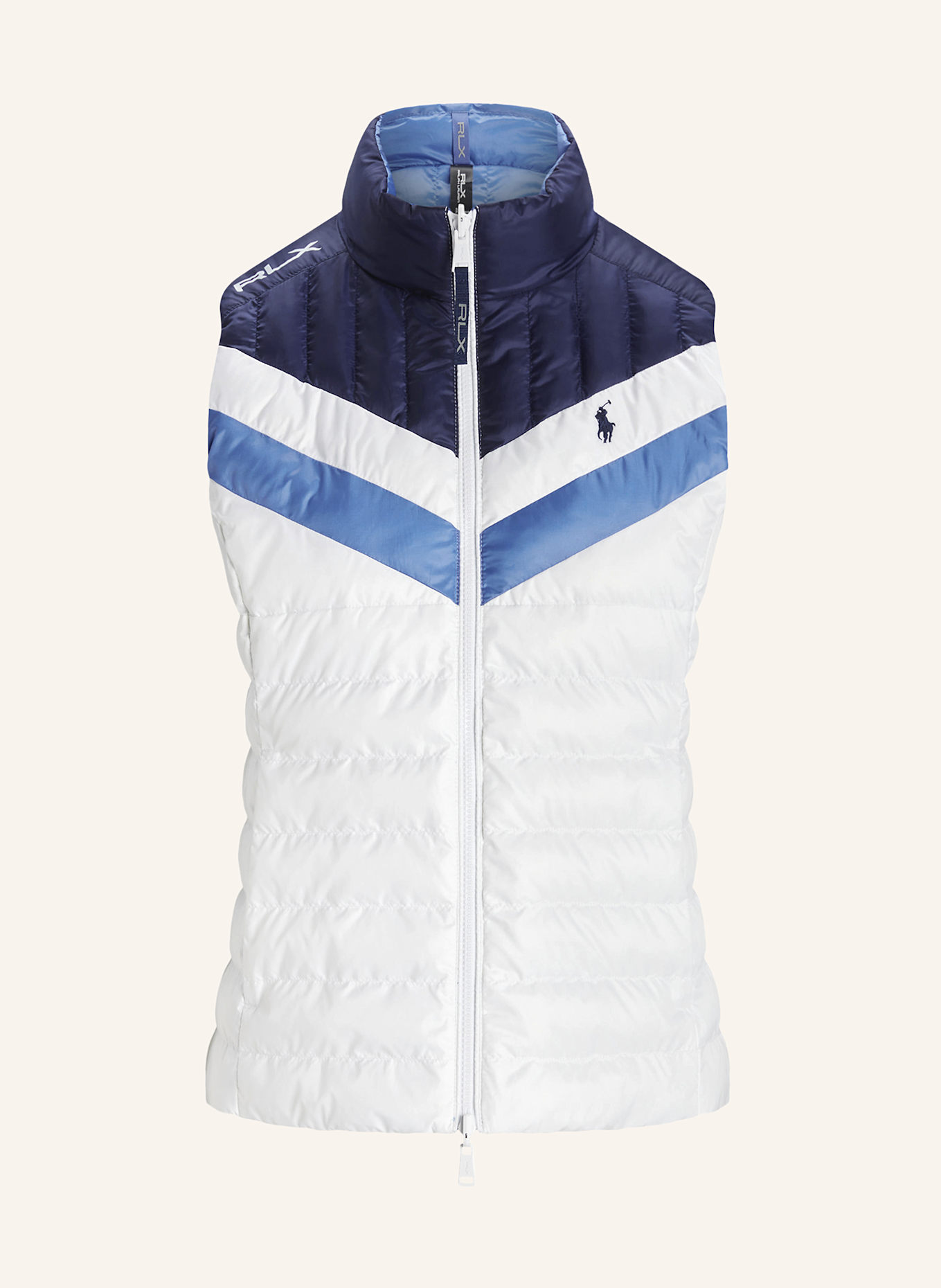 RLX RALPH LAUREN Quilted vest in dark blue white blue