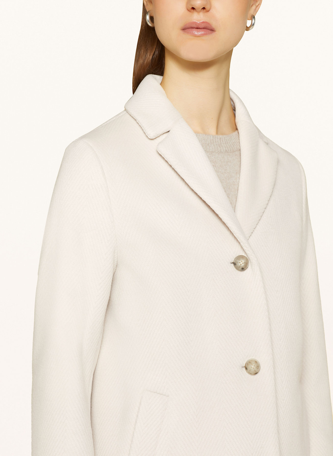 CINQUE Coat CIMIRACLE with removable trim: WHITE