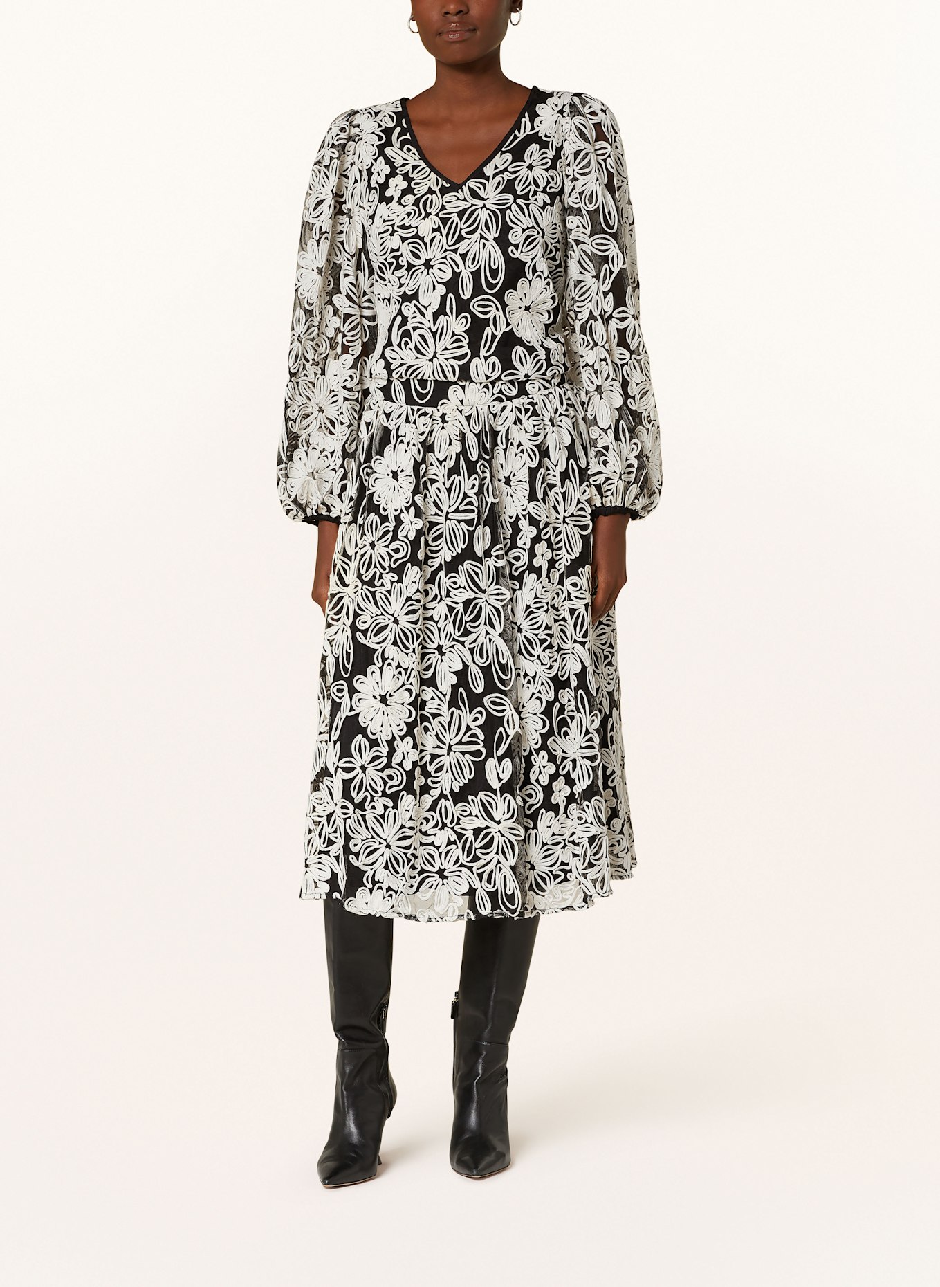 ROUGE VILA Blusenshirt: SCHWARZ / ECRU