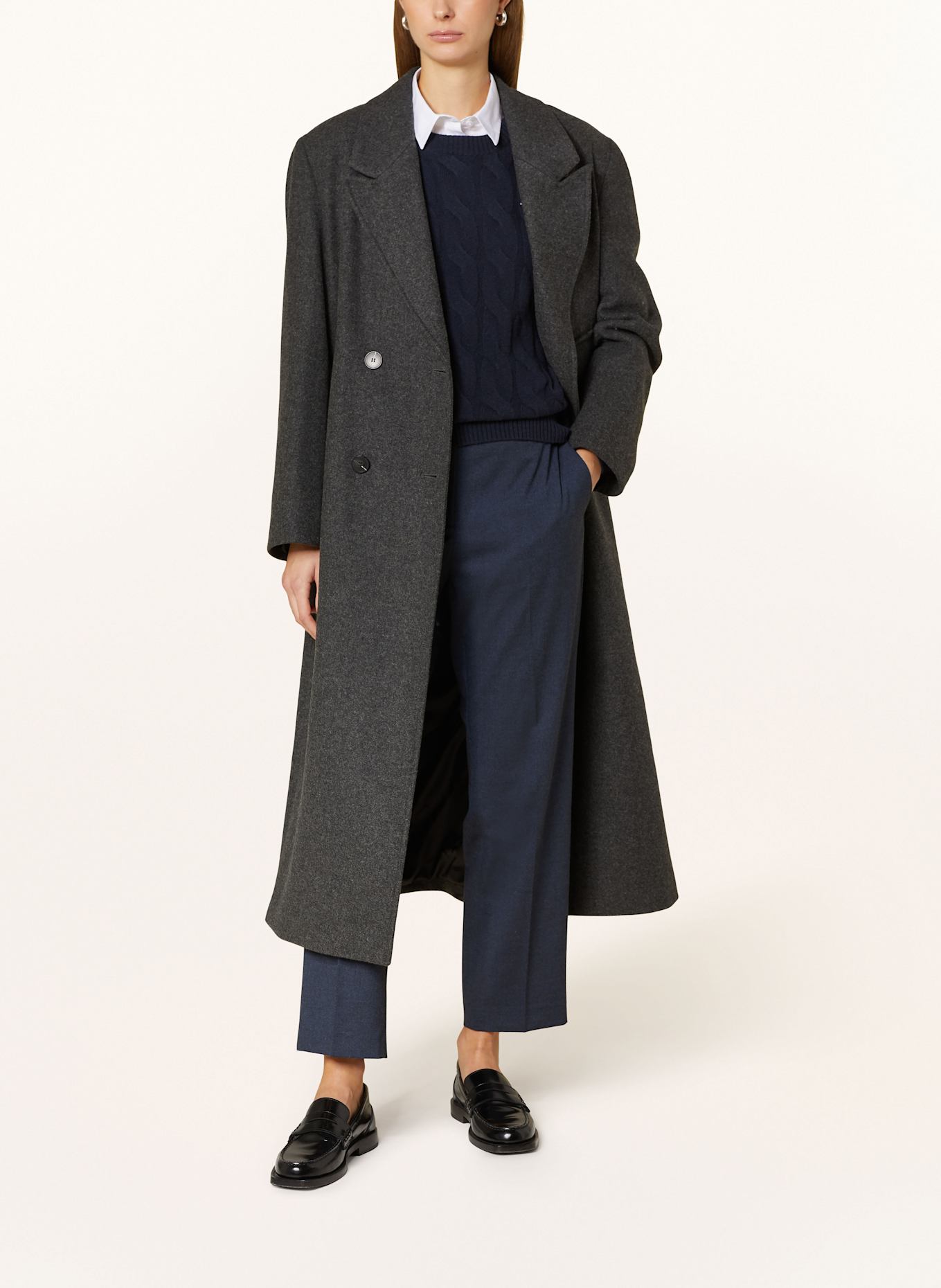 TOMMY HILFIGER Flanellhose: DUNKELBLAU