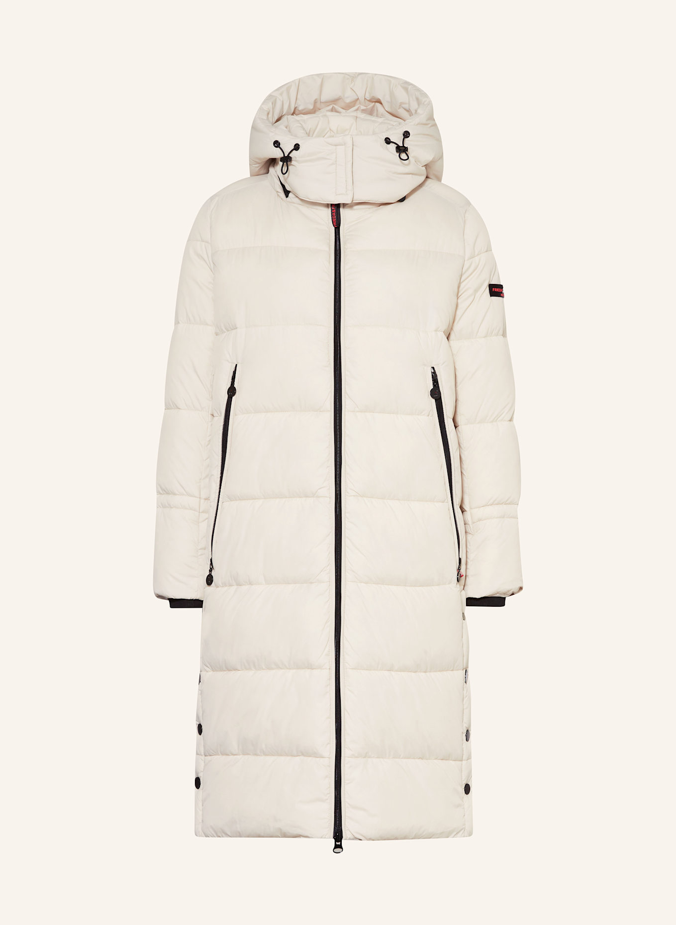 FRIEDA & FREDDIES Quilted coat with removable hood: CREAM
