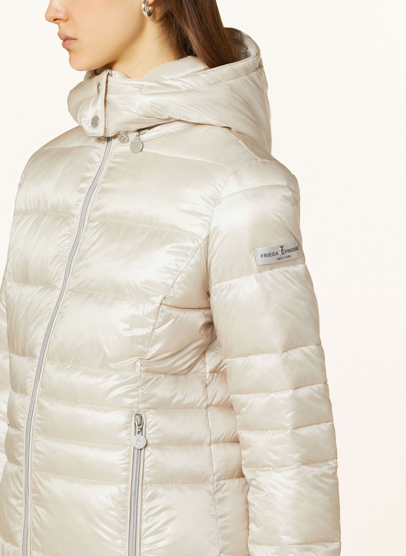 FRIEDA & FREDDIES Steppmantel DALIA LONG2 mit abnehmbarer Kapuze: CREME