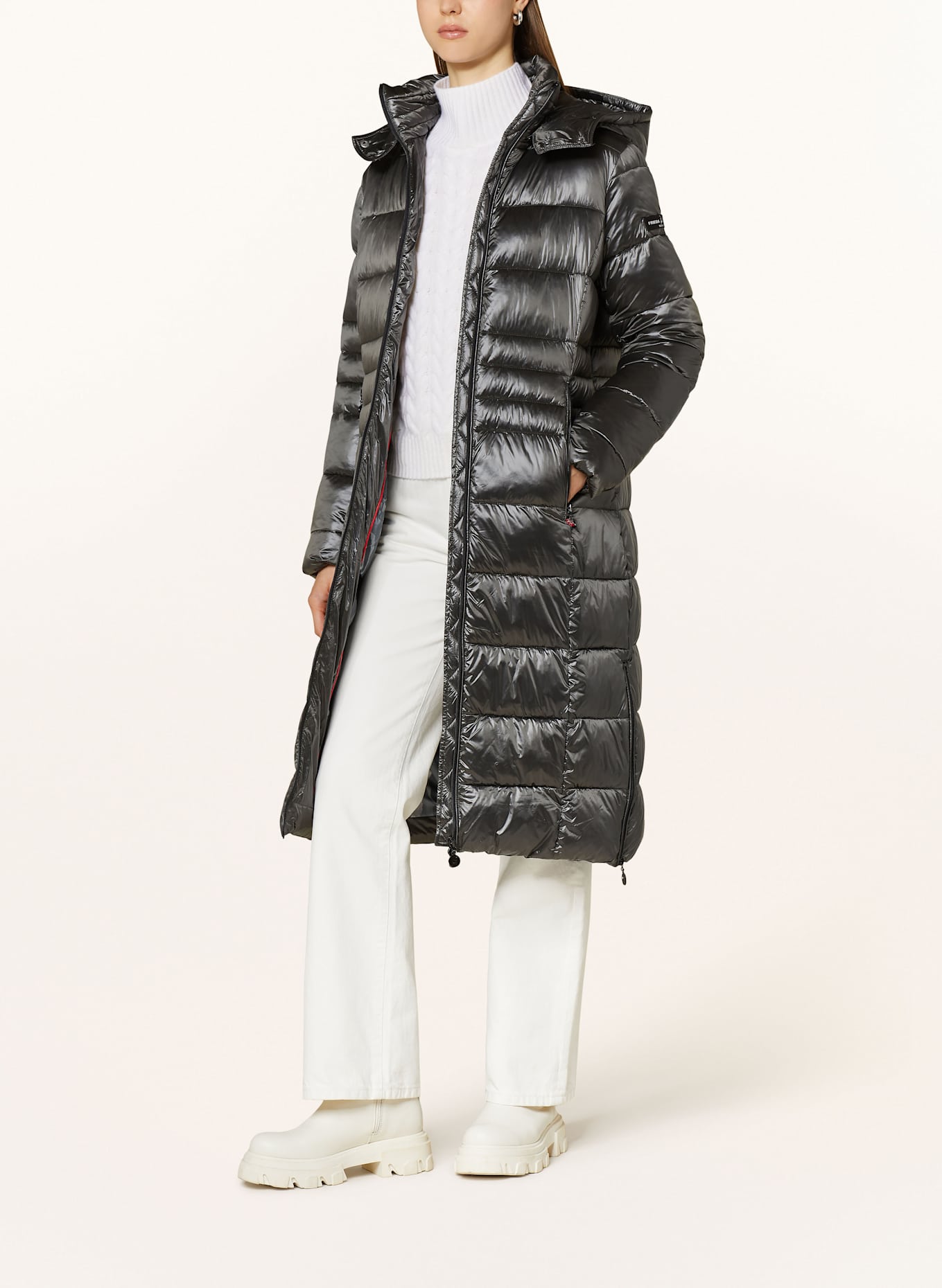 FRIEDA & FREDDIES Steppmantel DALIA LONG2 mit abnehmbarer Kapuze: OLIV