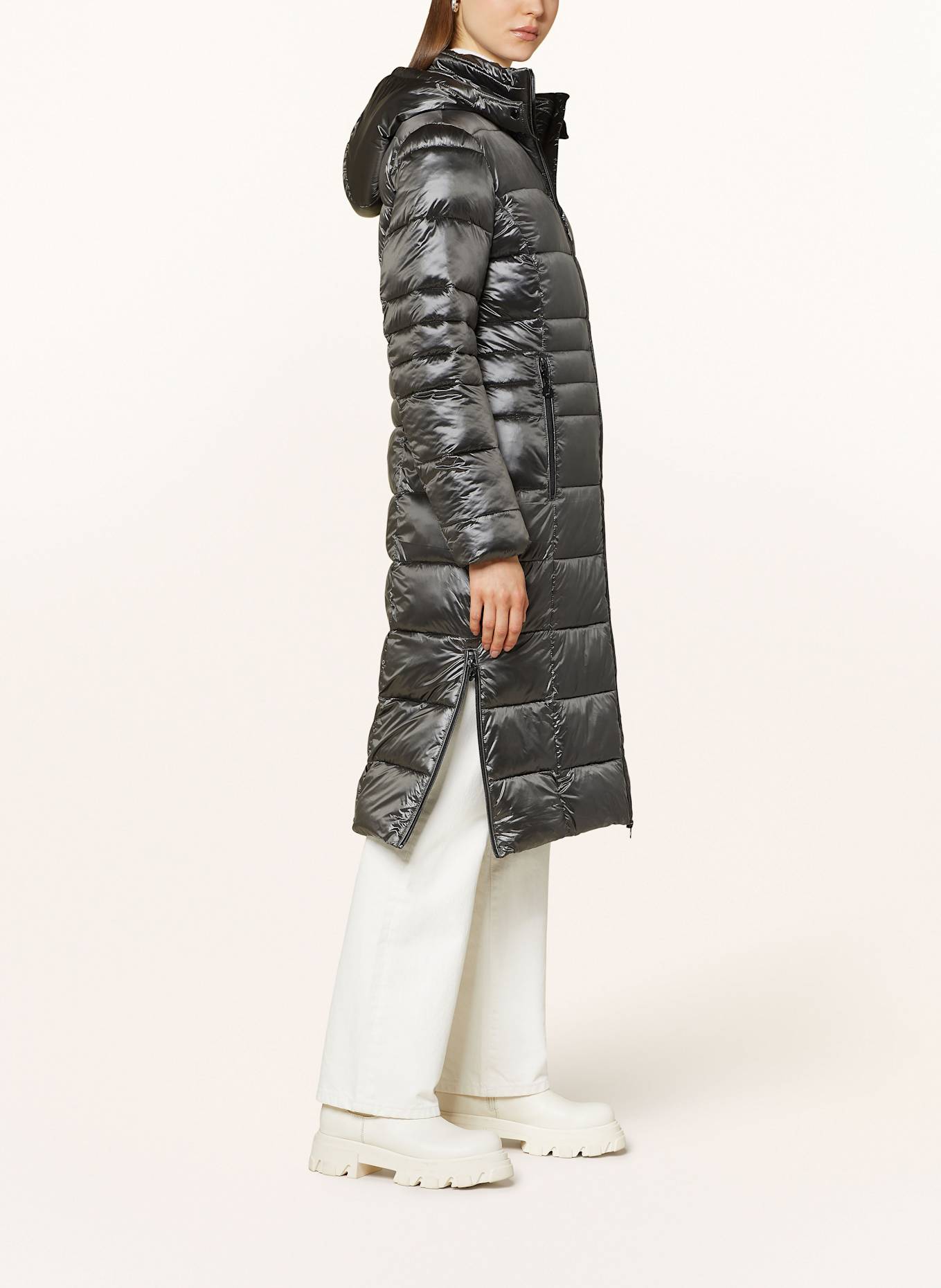 FRIEDA & FREDDIES Steppmantel DALIA LONG2 mit abnehmbarer Kapuze: OLIV