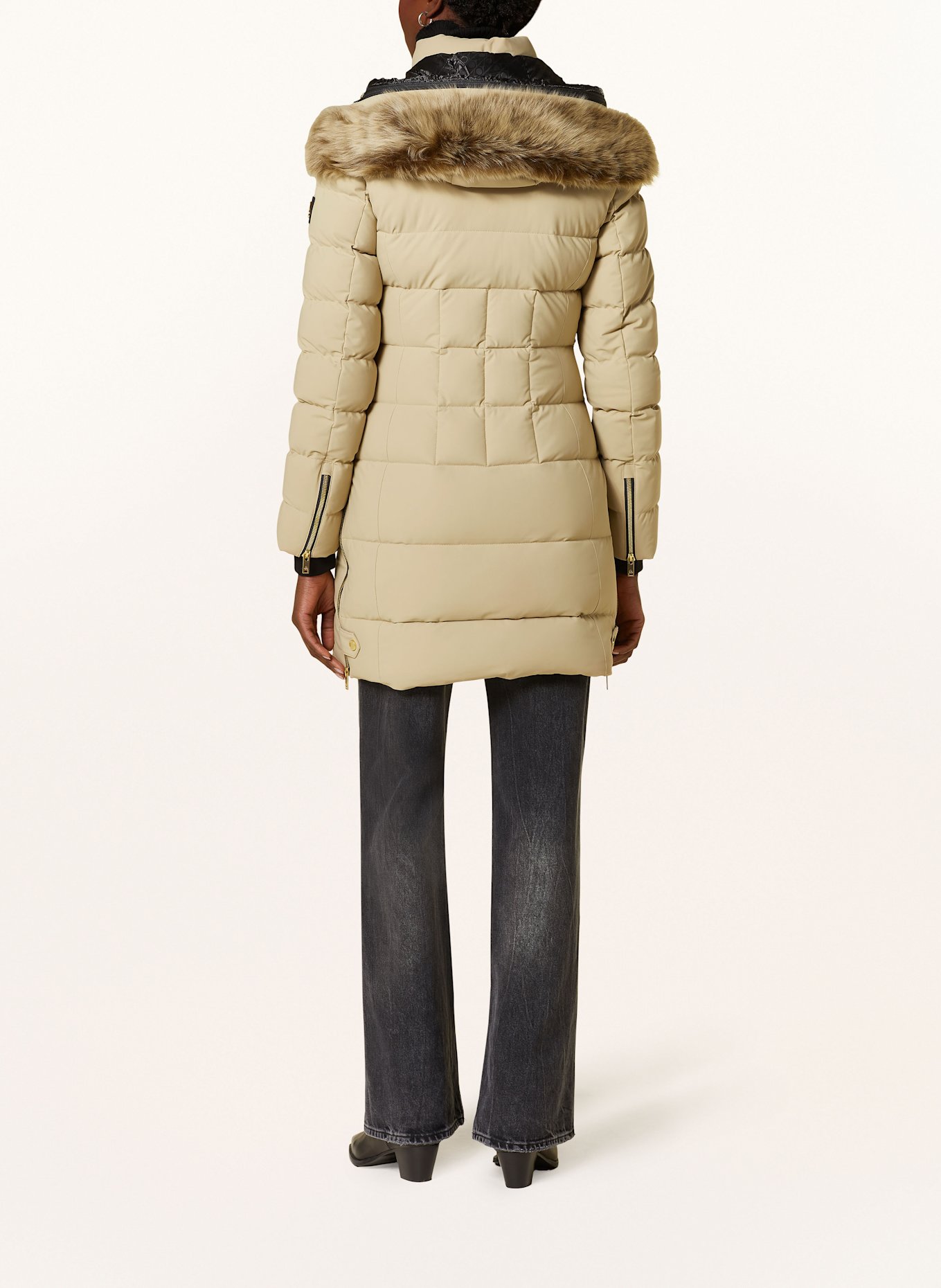 MOOSE KNUCKLES WATERSHED down coat with detachable hood in light brown