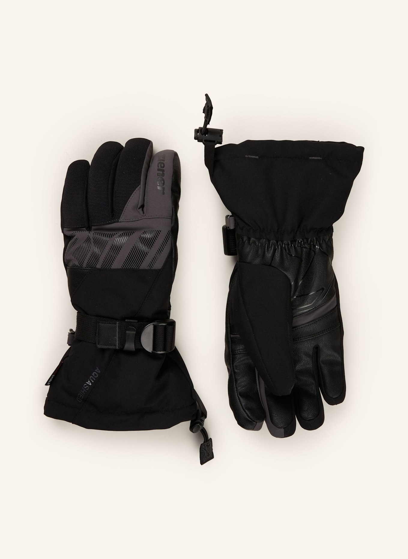Ziener GHALION ski gloves: BLACK / GRAY
