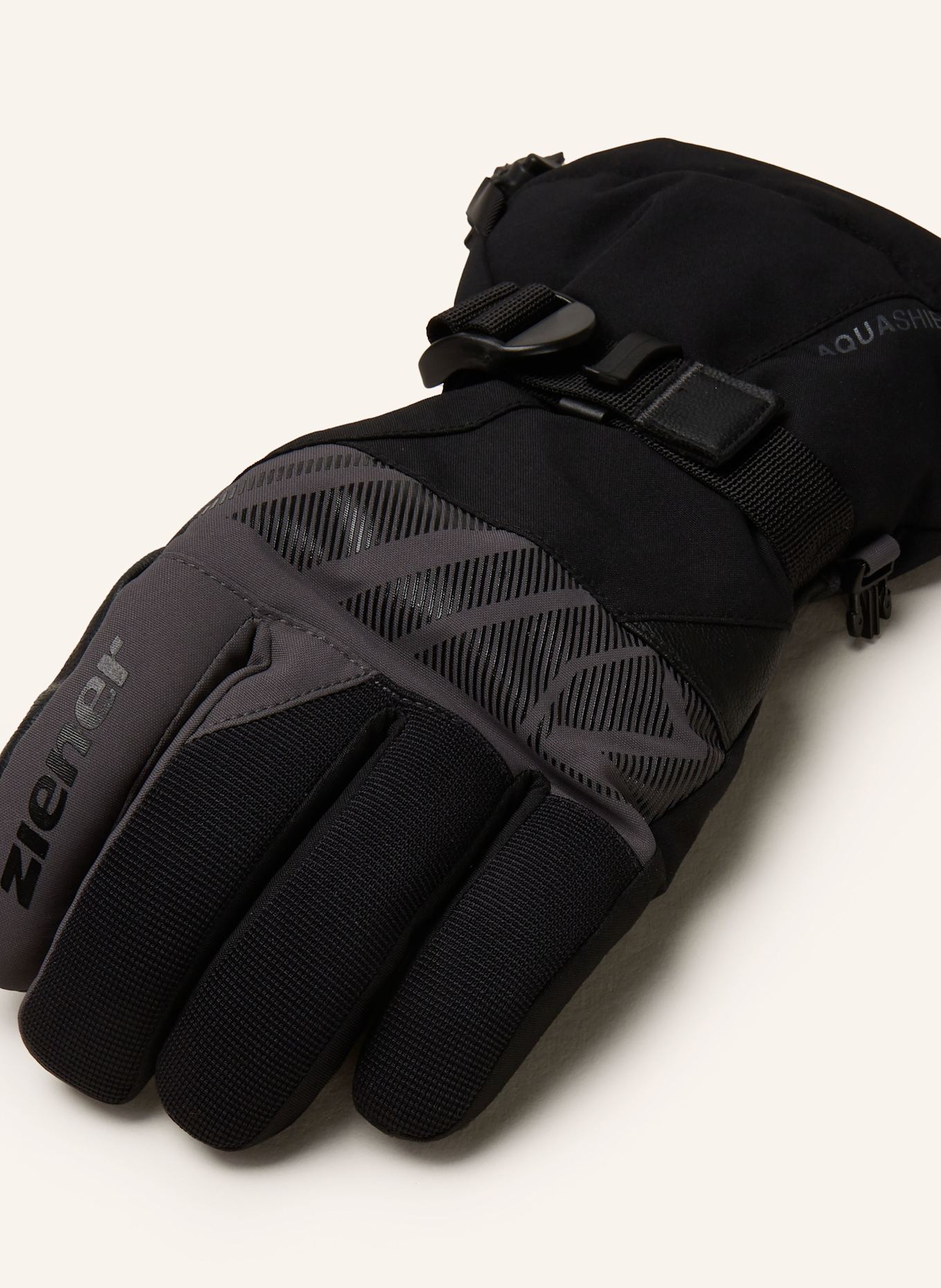 Ziener GHALION ski gloves: BLACK / GRAY