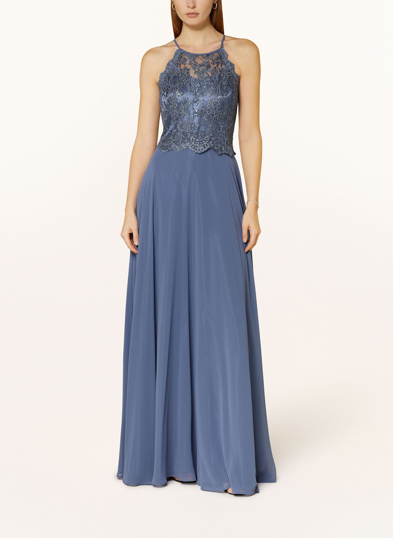 VM Vera Mont Abendkleid mit Spitze und Pailletten: DUNKELBLAU