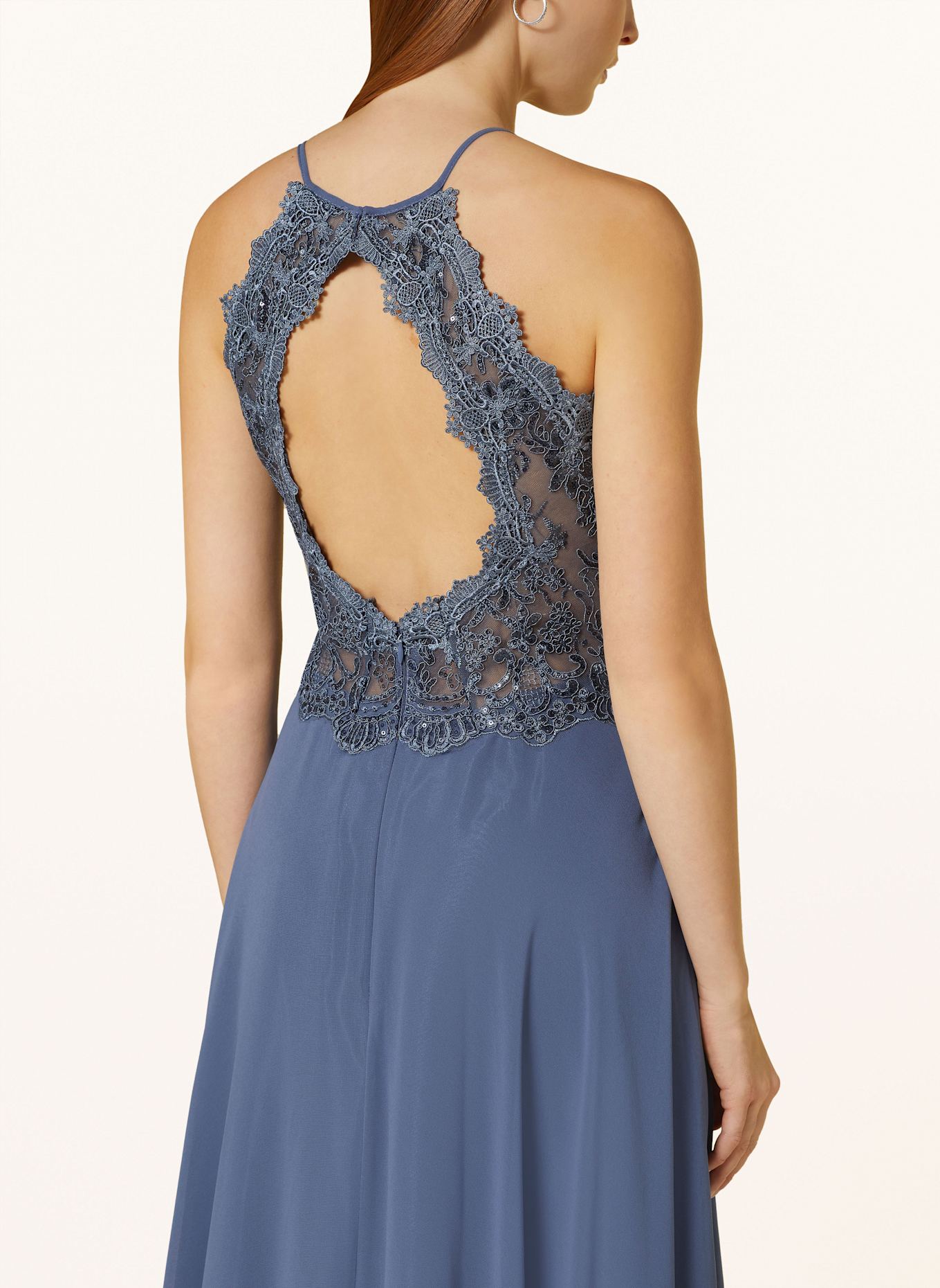 VM Vera Mont Abendkleid mit Spitze und Pailletten: DUNKELBLAU