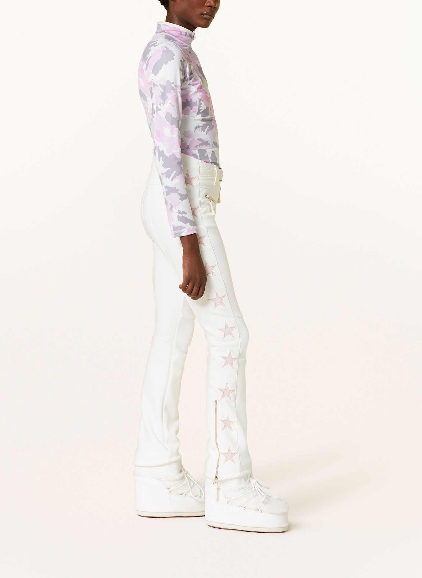 JET SET Softshell-Skihose TIBY: CREME/ ROSA
