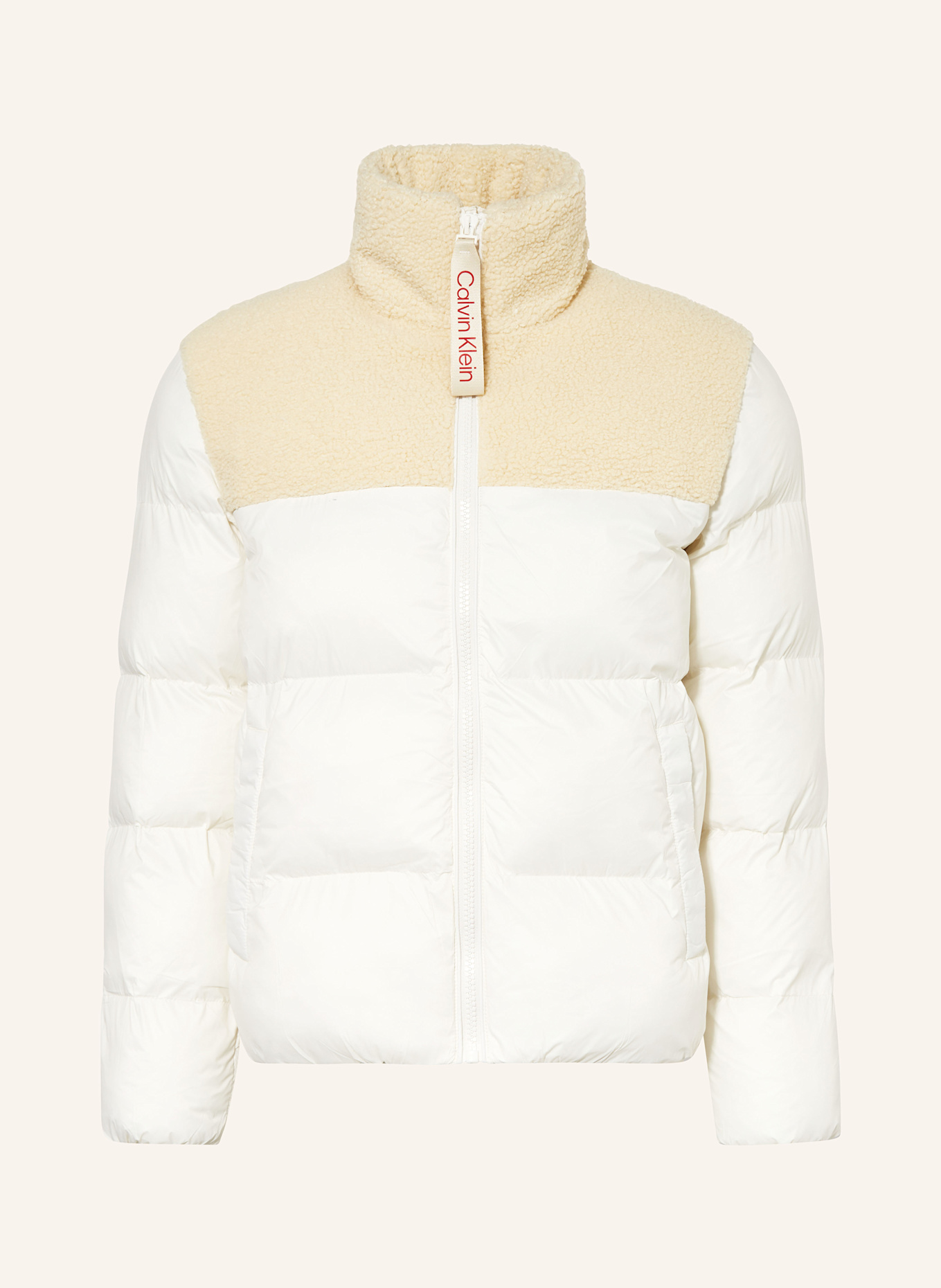 Calvin klein Vêtements femme Vêtements intérieurs Quilted jacket in mixed materials, Color: ECRU/ BEIGE (Image 1)
