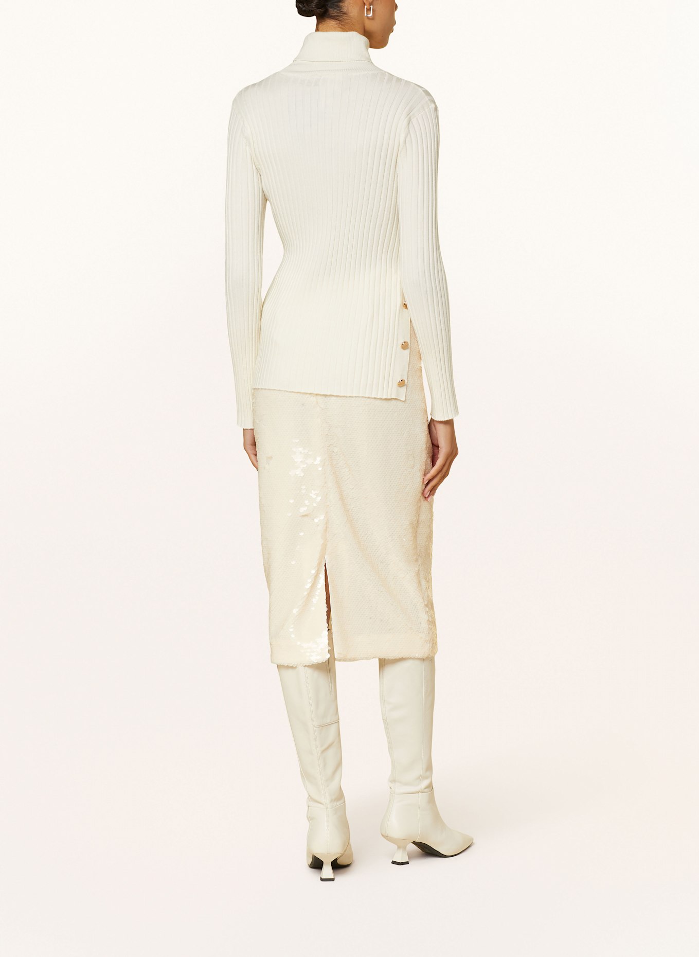 SLY 010 Jupe SOLEA à paillettes: BLANC