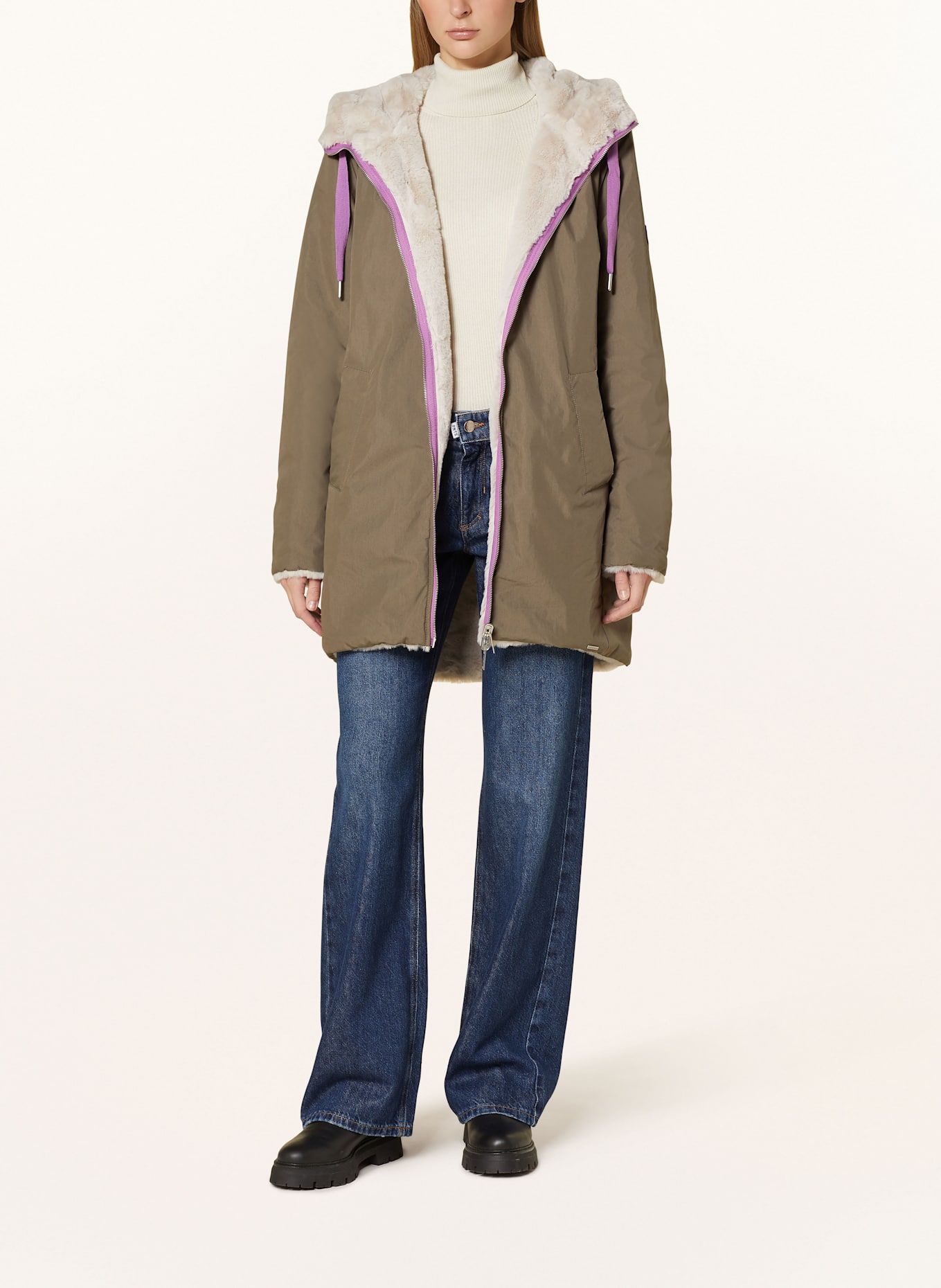 RINO & PELLE Reversible parka, Color: OLIVE (Image 2)