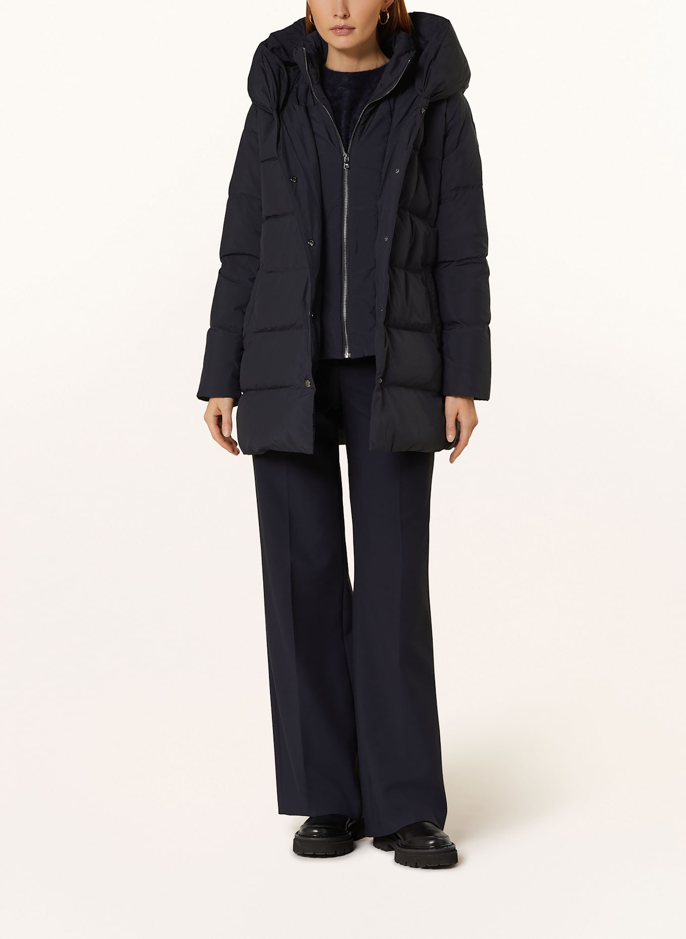 LAUREN RALPH LAUREN Donsjas met bies: DONKERBLAUW