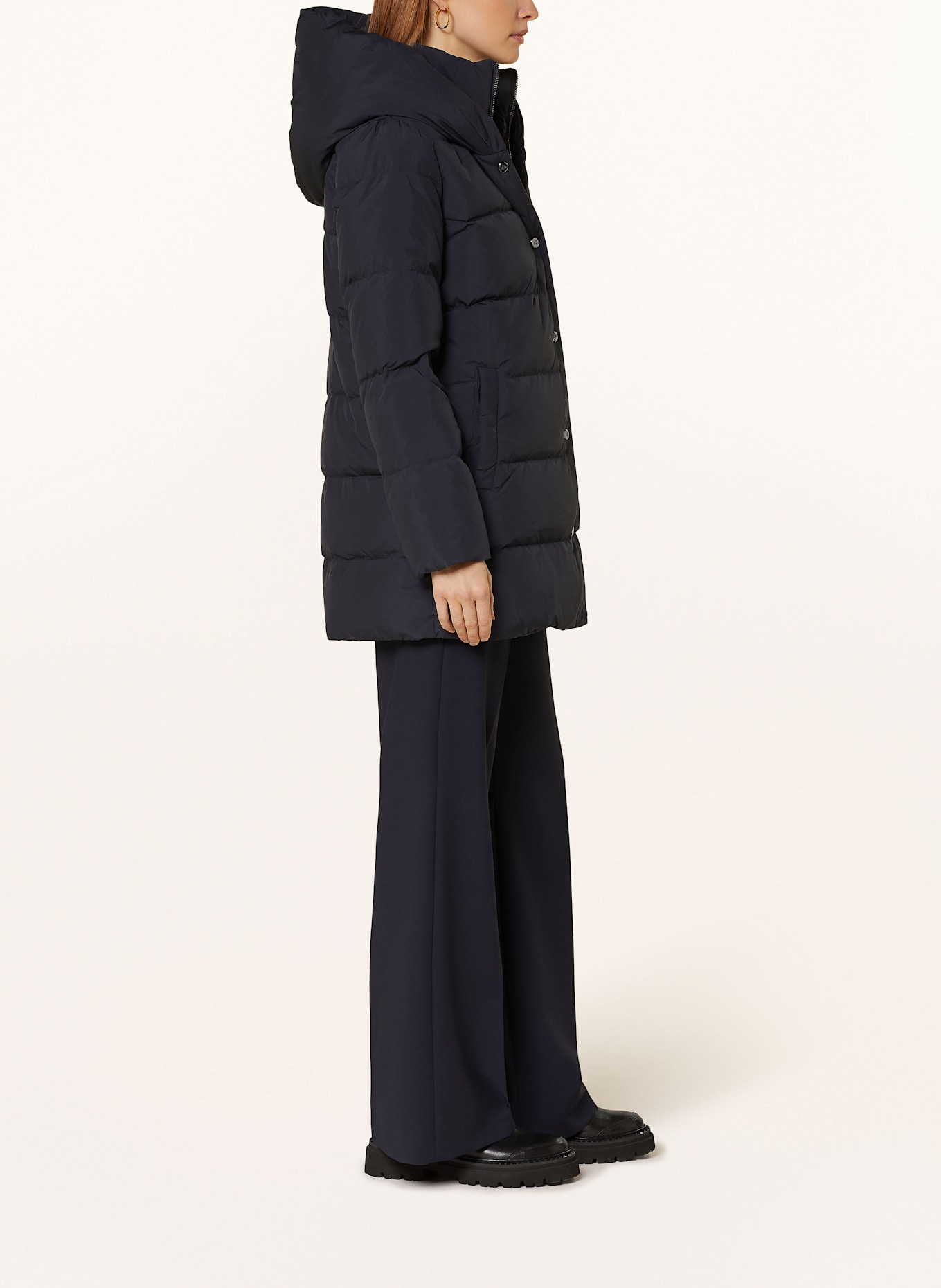 LAUREN RALPH LAUREN Donsjas met bies: DONKERBLAUW