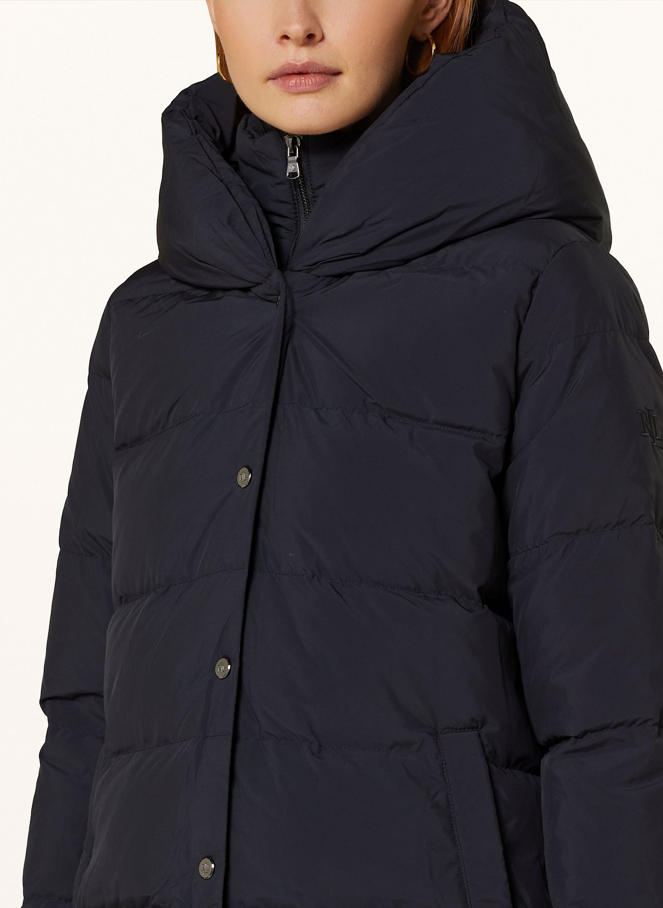 LAUREN RALPH LAUREN Down coat with placket in dark blue