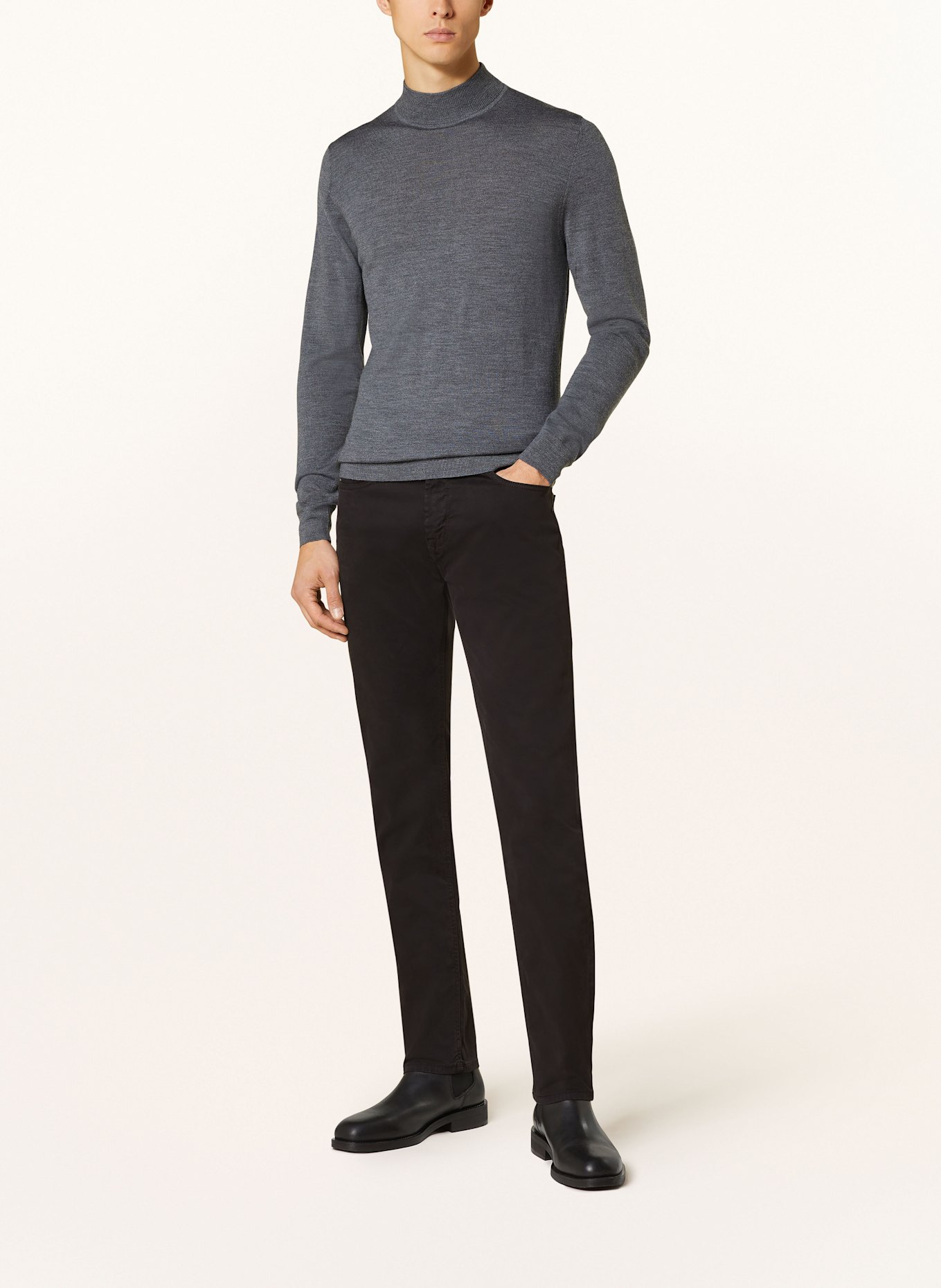 PROFUOMO Sweter z wełny merino: CZIEMNOSZARY