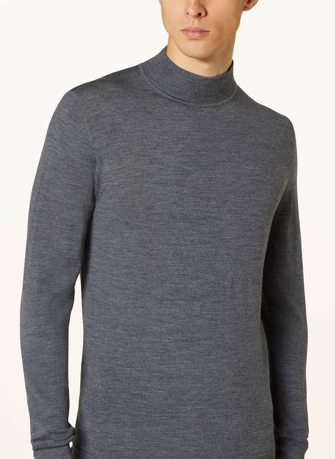 PROFUOMO Sweter z wełny merino: CZIEMNOSZARY