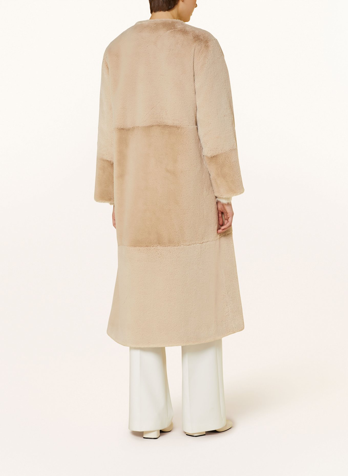 ANTONELLI firenze GRAVIO faux fur coat: CREAM