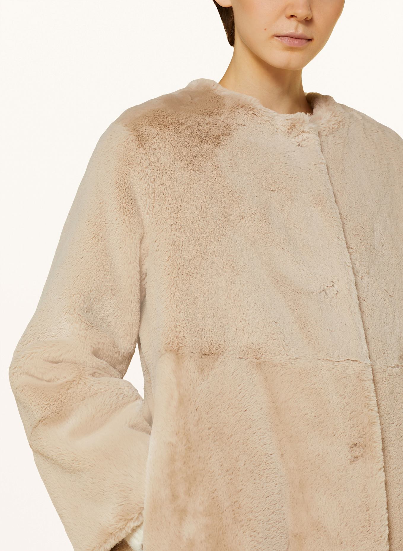 ANTONELLI firenze GRAVIO faux fur coat: CREAM