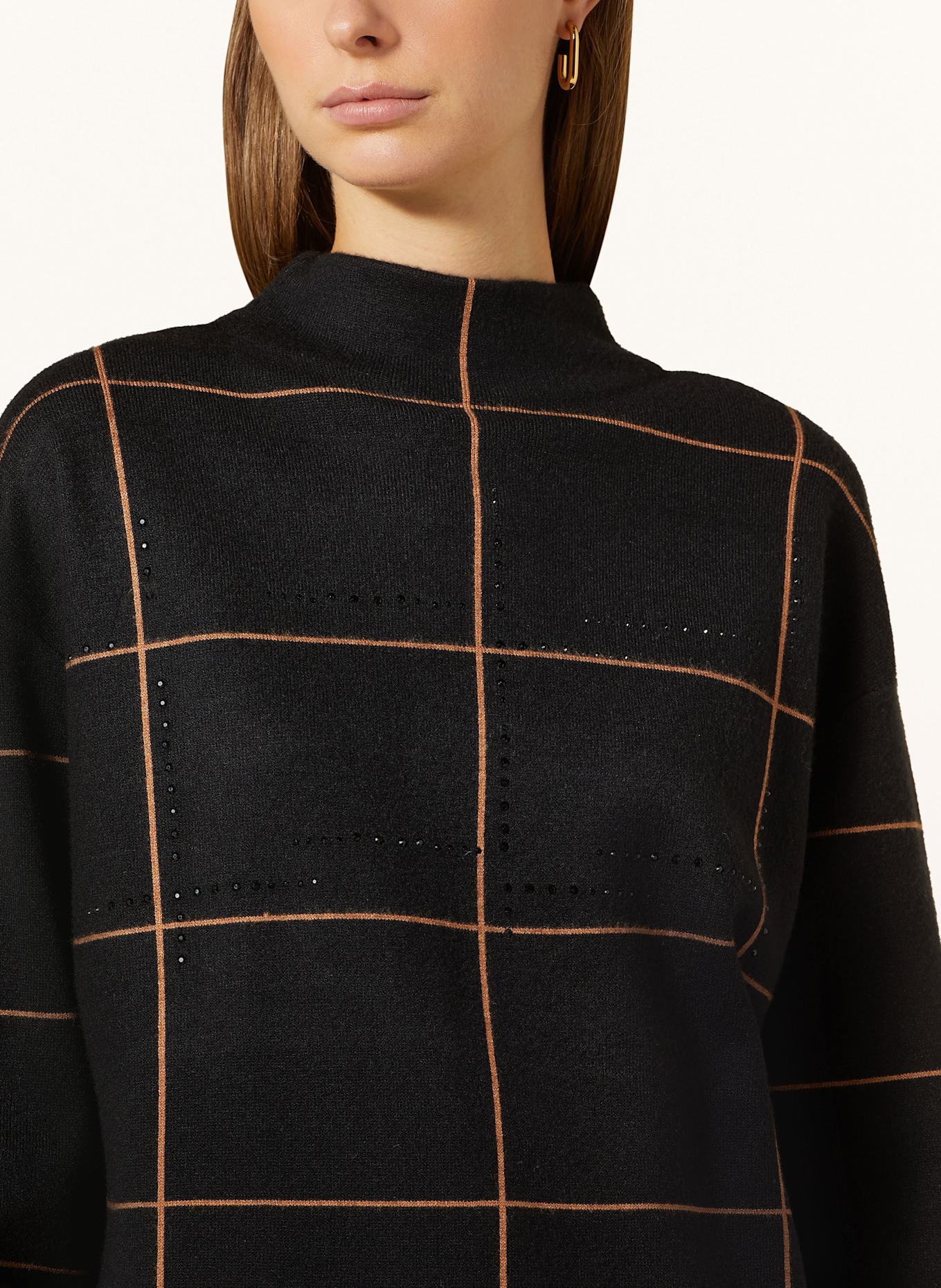 Betty Barclay Pullover mit Schmucksteinen: SCHWARZ / HELLBRAUN