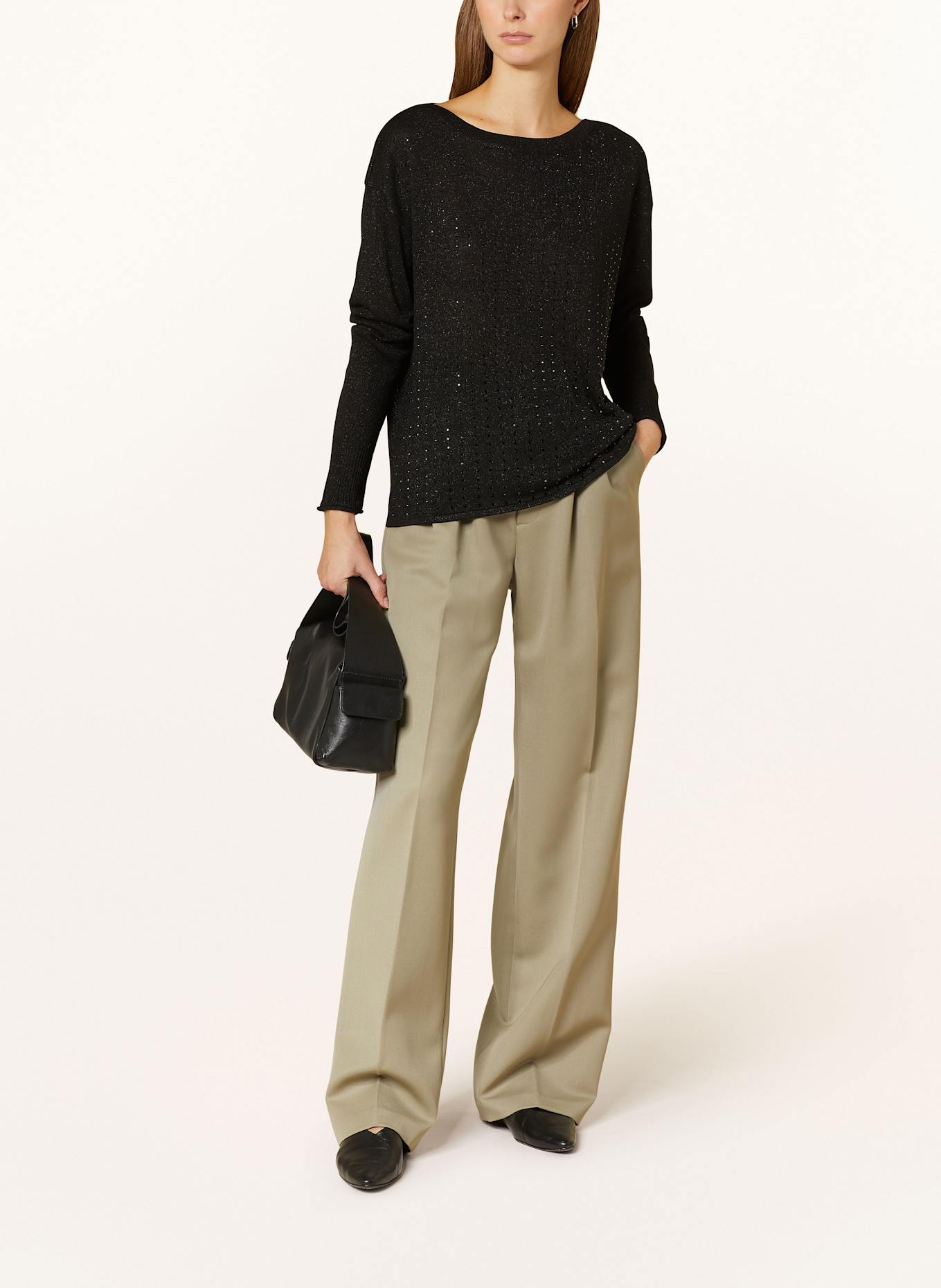 Betty Barclay Svetr s ozdobnými kamínky a třpytivou přízí: ČERNÁ