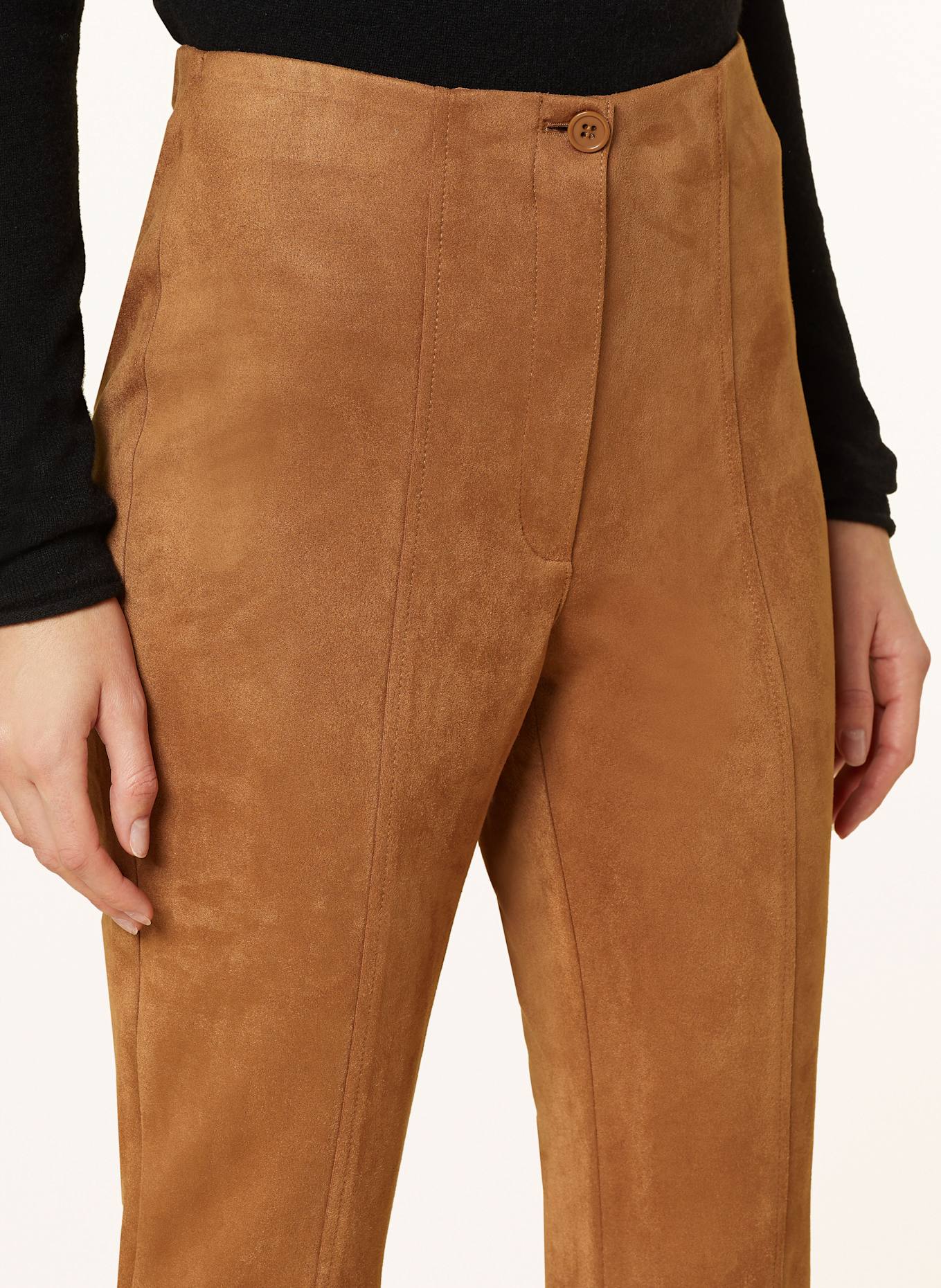 Betty Barclay Hose in Lederoptik: COGNAC