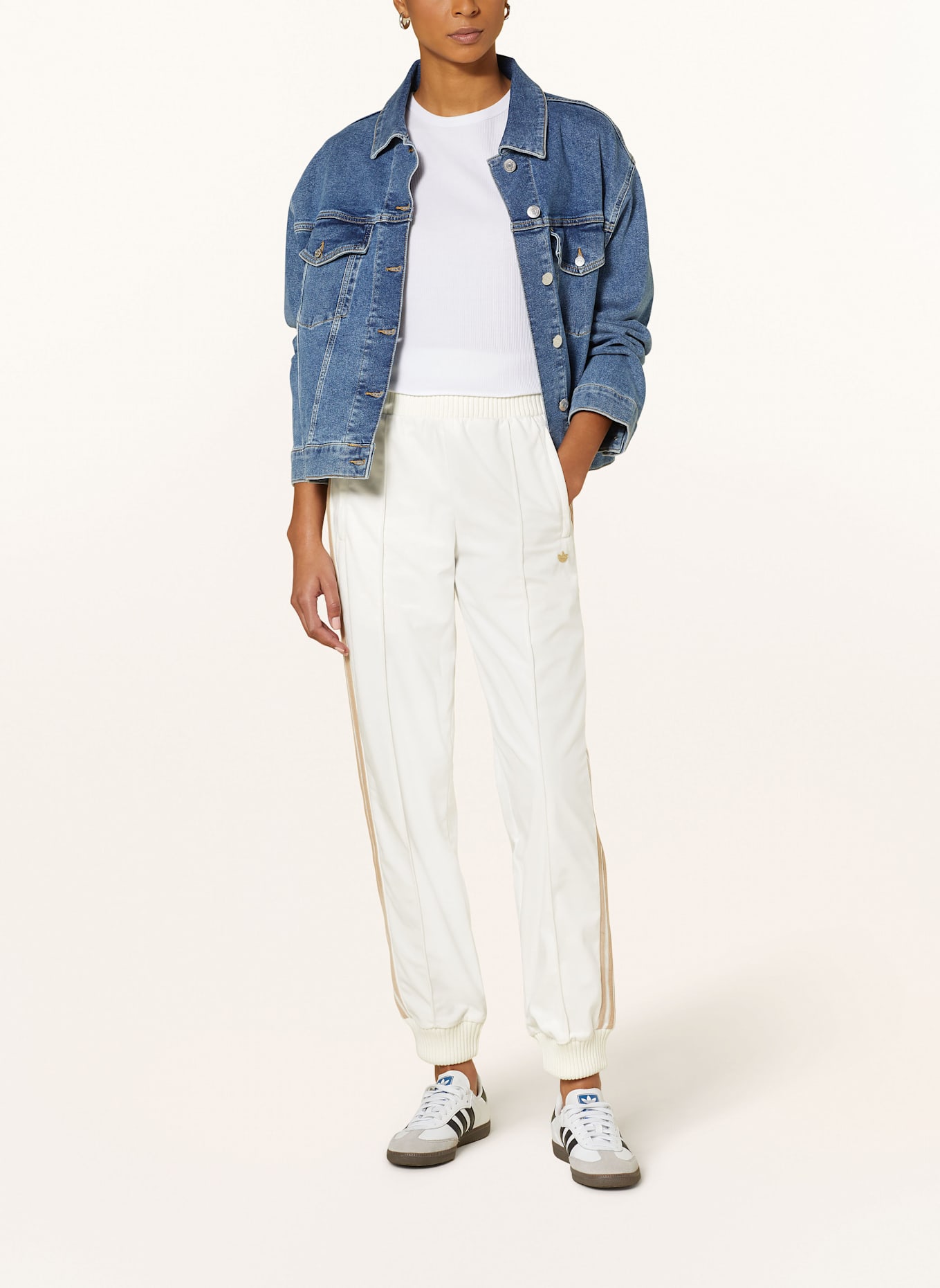 adidas Originals Track Pants PREMIUM aus Samt in ecru hellbraun