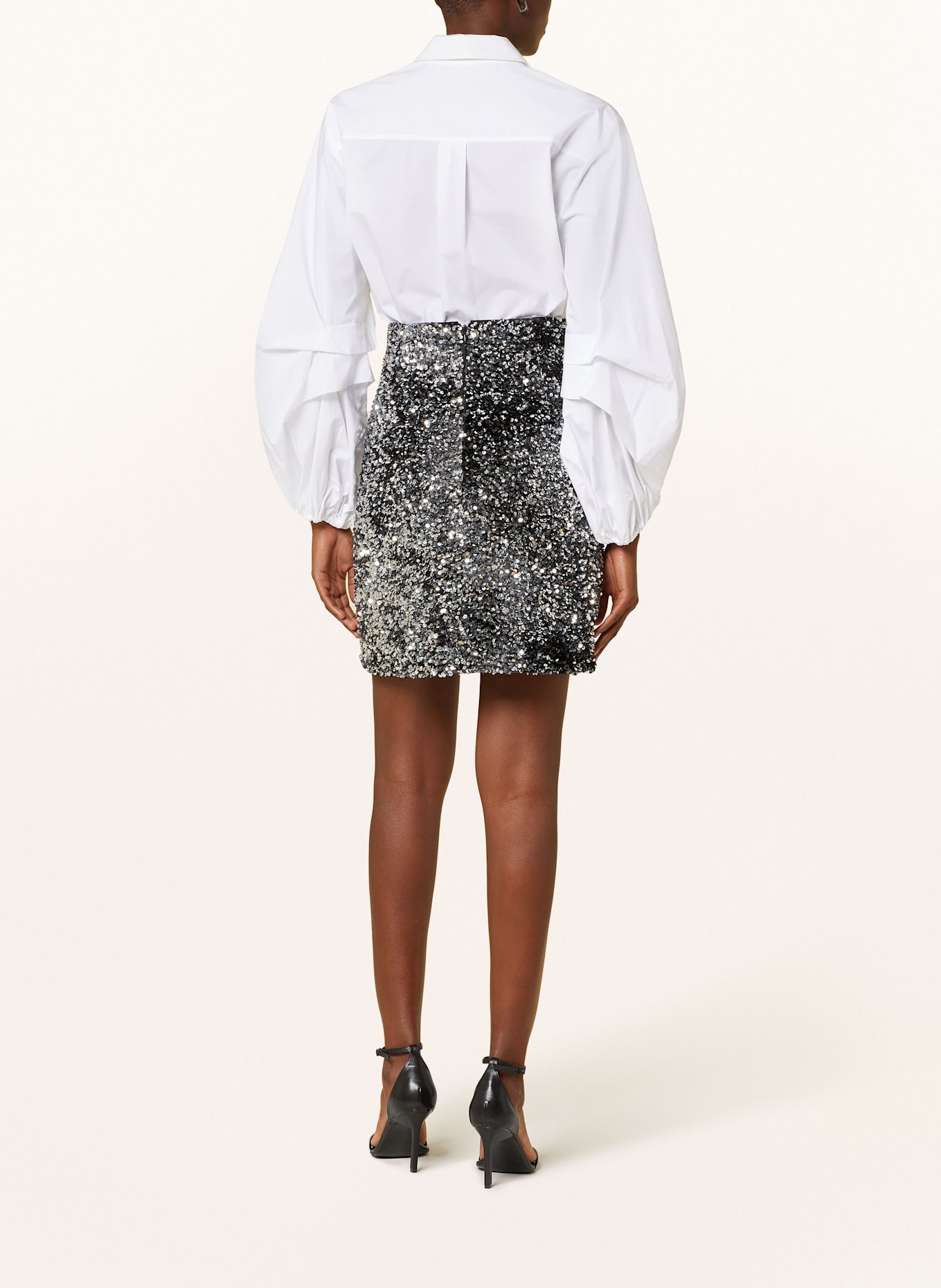 WEEKEND Max Mara Jupe UVETTA à paillettes: ARGENT