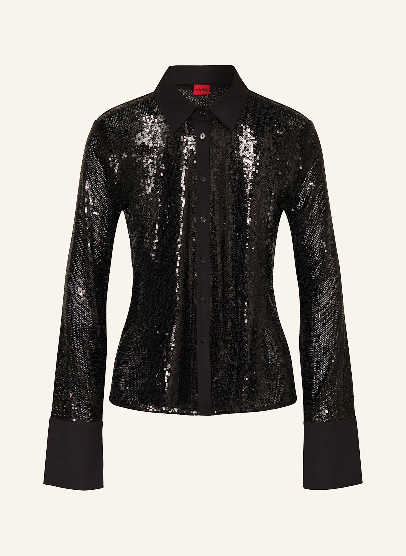 HUGO ELLANA shirt blouse with sequins: BLACK