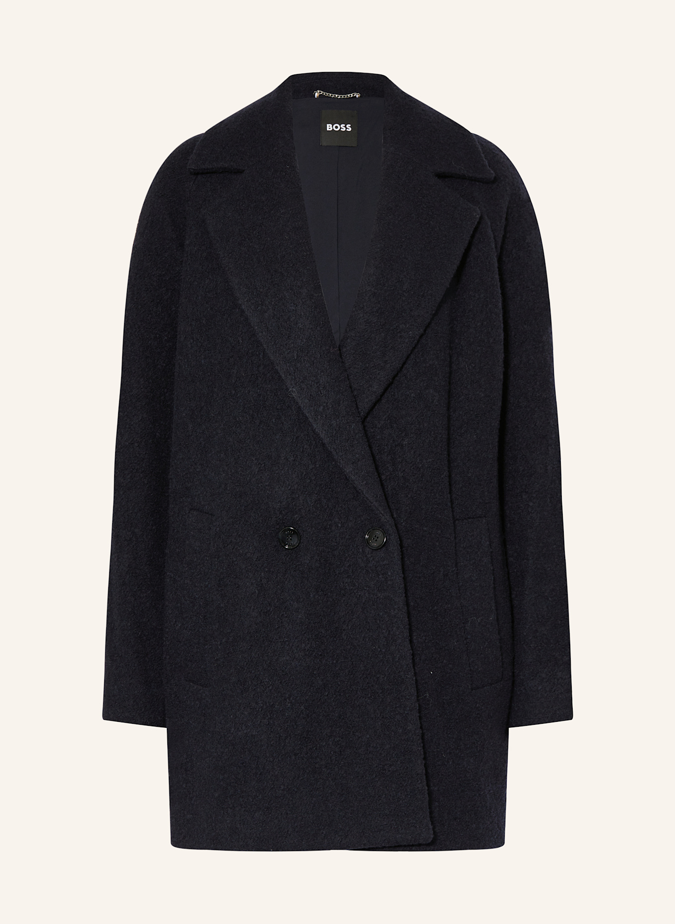 BOSS Wollmantel CALODINO: DUNKELBLAU