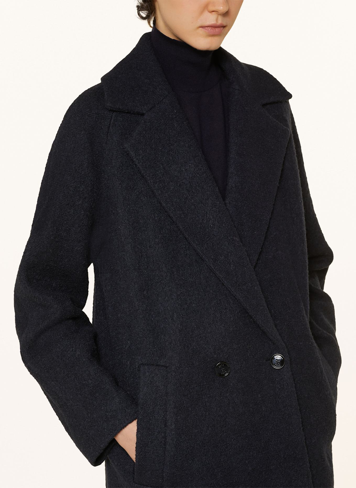 BOSS Wollmantel CALODINO: DUNKELBLAU