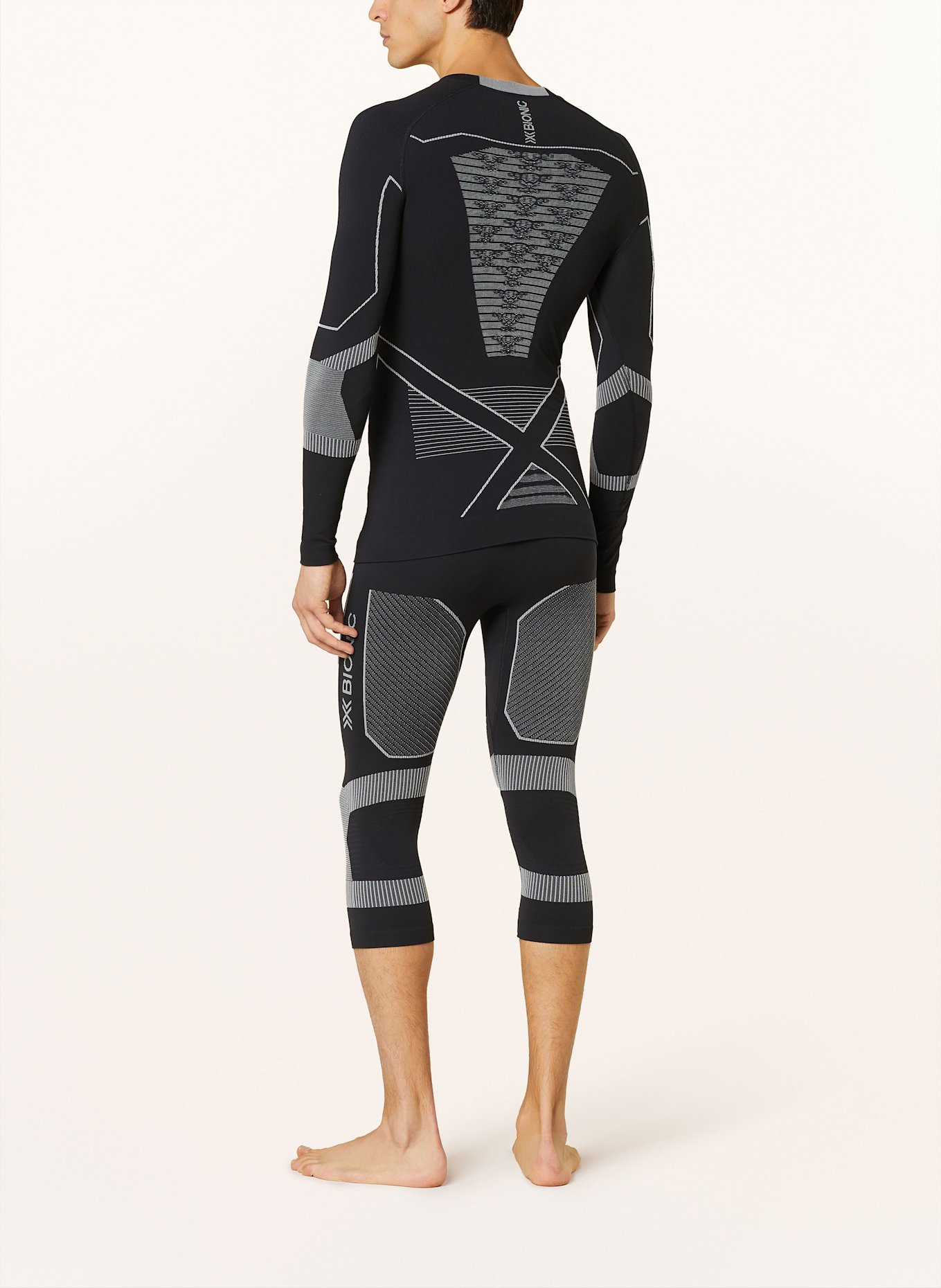 X-BIONIC Funktionswäsche-Hose ENERGY ACCUMULATOR mit verkürzter Beinlänge: SCHWARZ / HELLGRAU