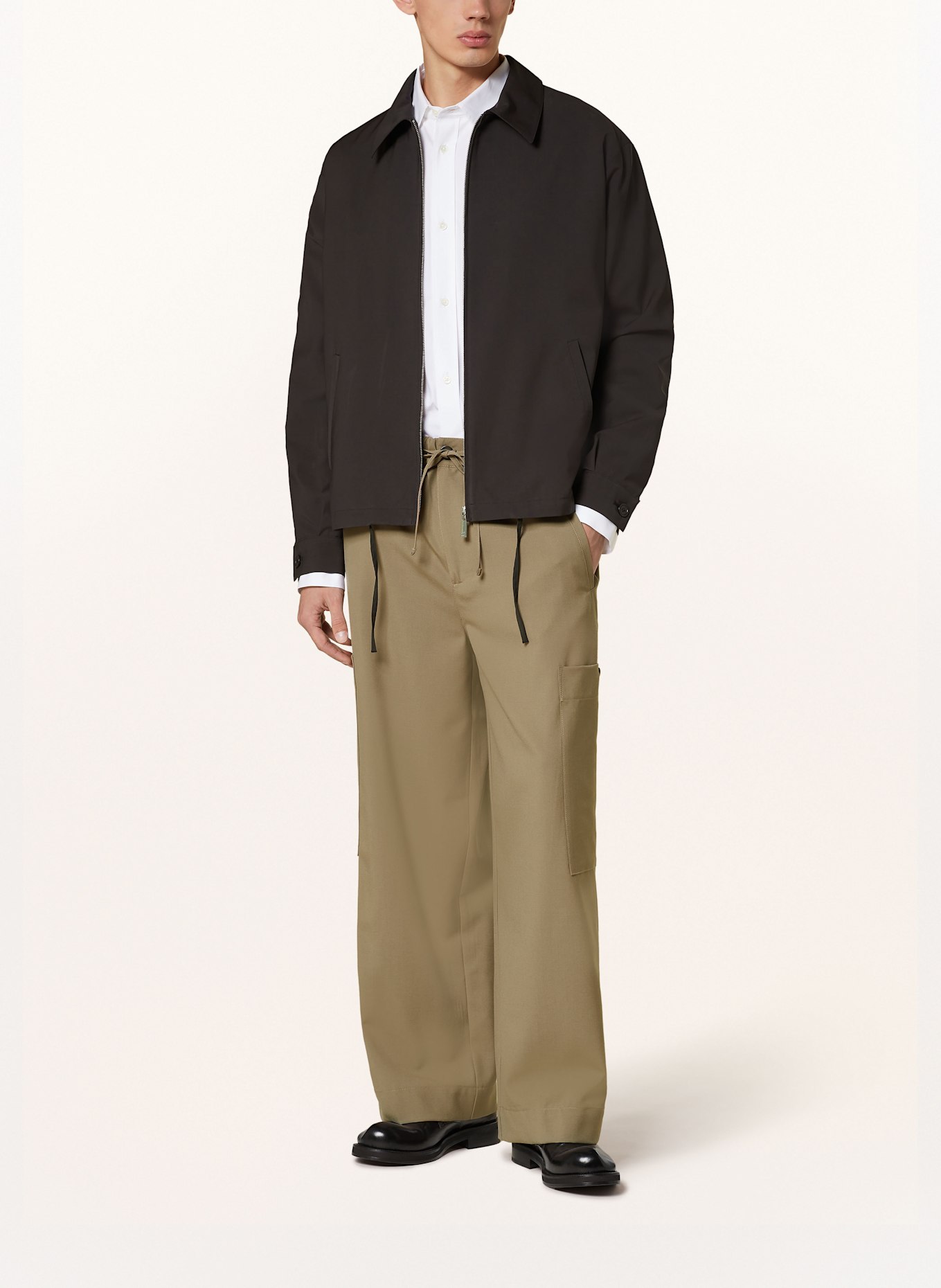RÓHE Wide fit cargo pants: CAMEL