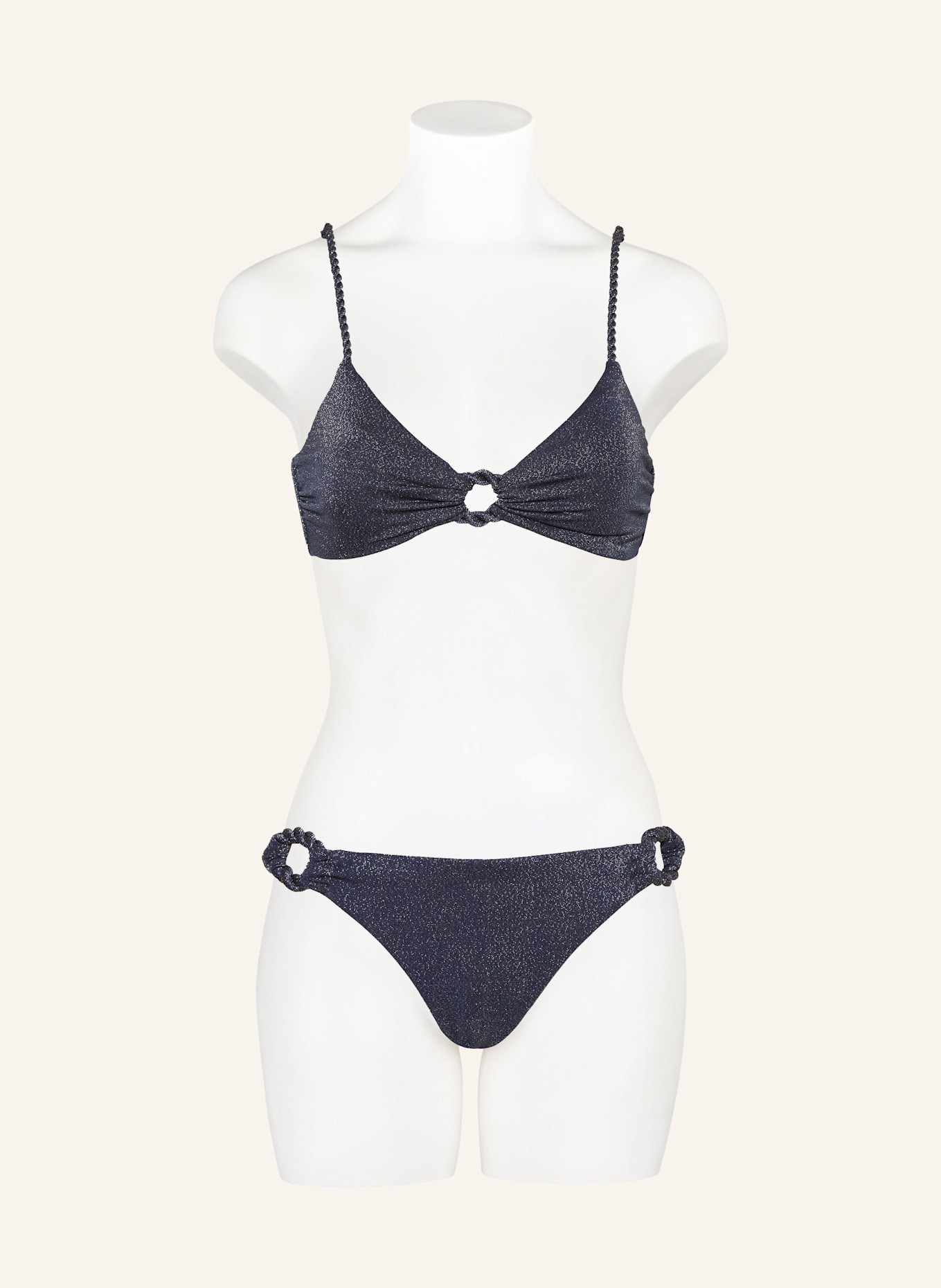 SEAFOLLY Dół od bikini basic POOLSIDE z błyszczącą przędzą: GRANATOWY