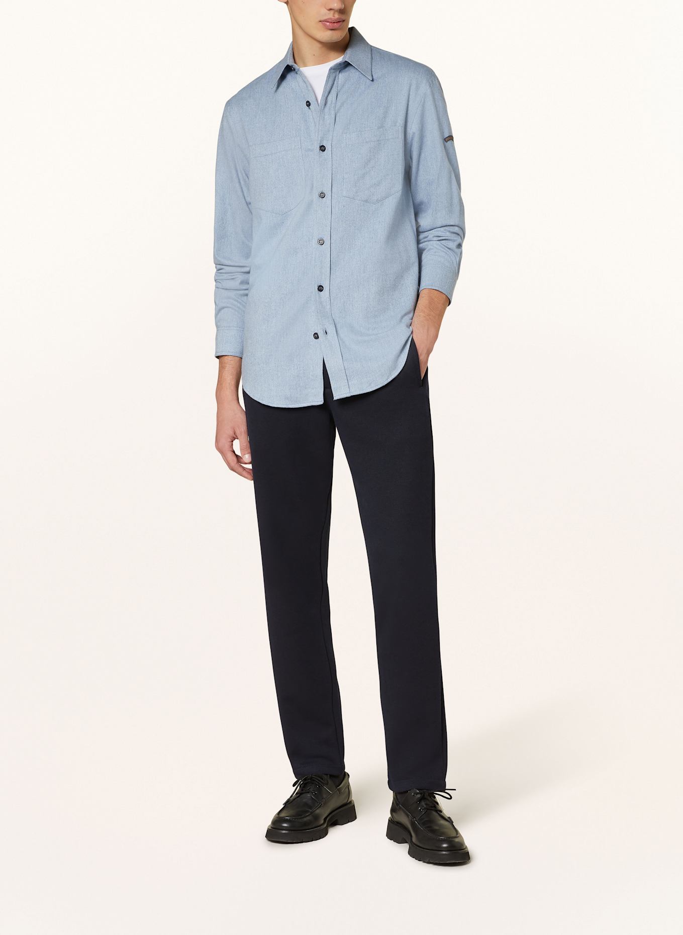 PAUL & SHARK Flanellhemd Slim Fit: HELLBLAU