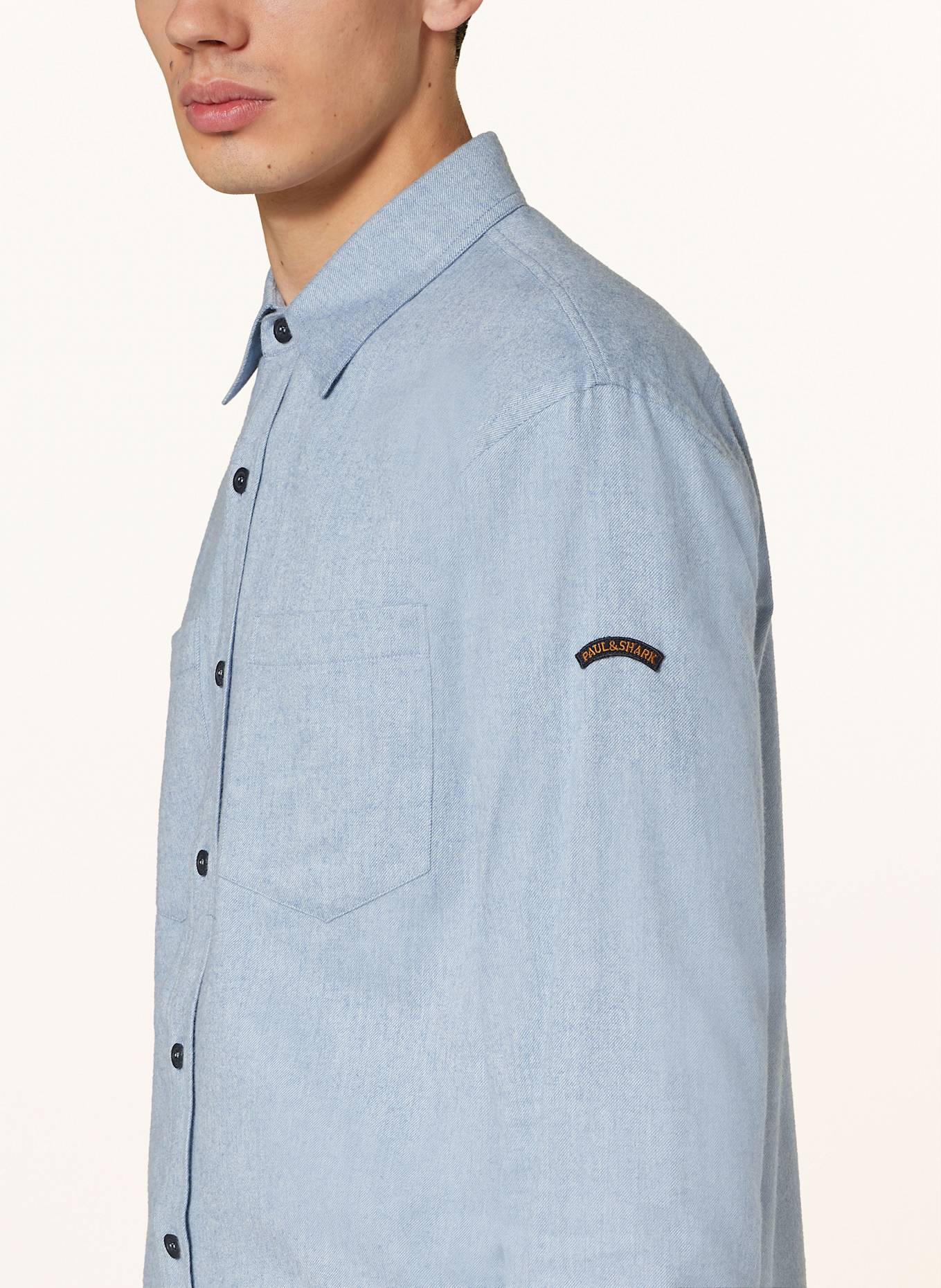 PAUL & SHARK Flanellhemd Slim Fit: HELLBLAU