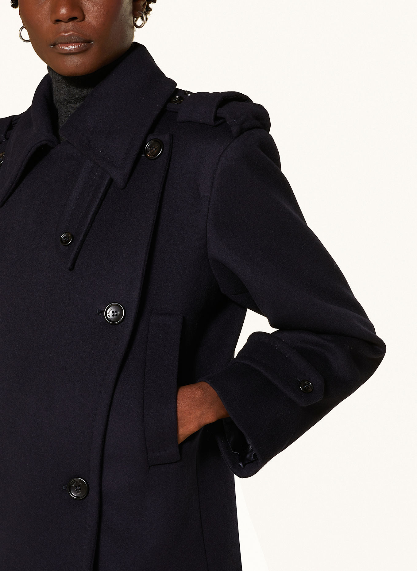 コート MAX MARA LAVENO WOOL AND CASHMERE PEACOAT Max Mara LAVENO pea coat in dark blue