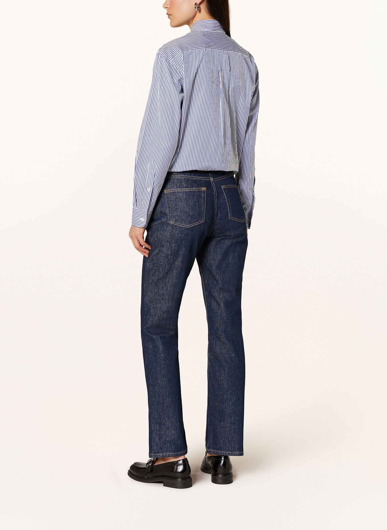 POLO RALPH LAUREN Košilová halenka: BÍLÁ / TMAVĚ MODRÁ