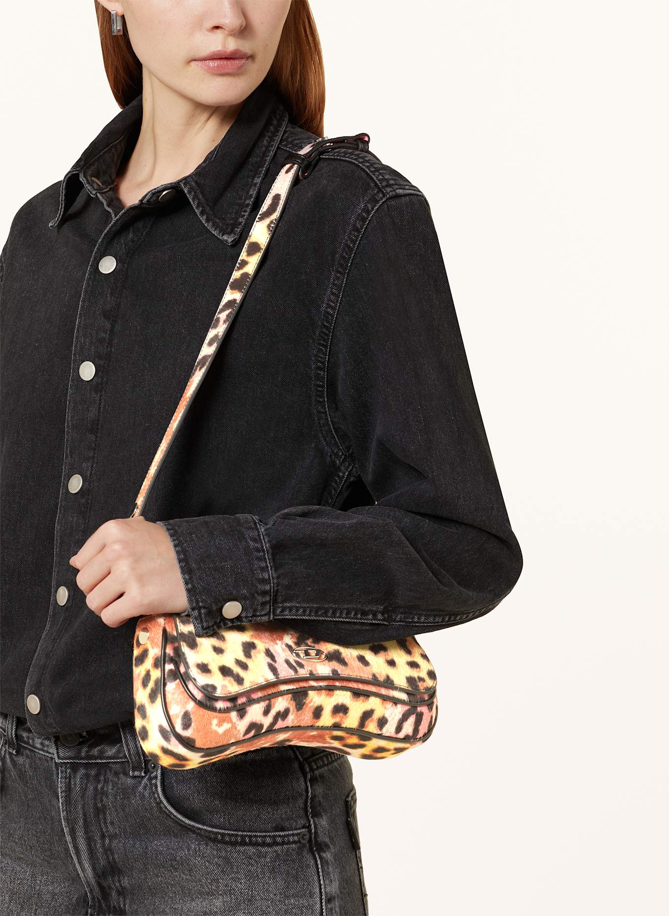 DIESEL Shoulder Schwarz bag PLAY: LIGHT BROWN/ YELLOW/ PINK