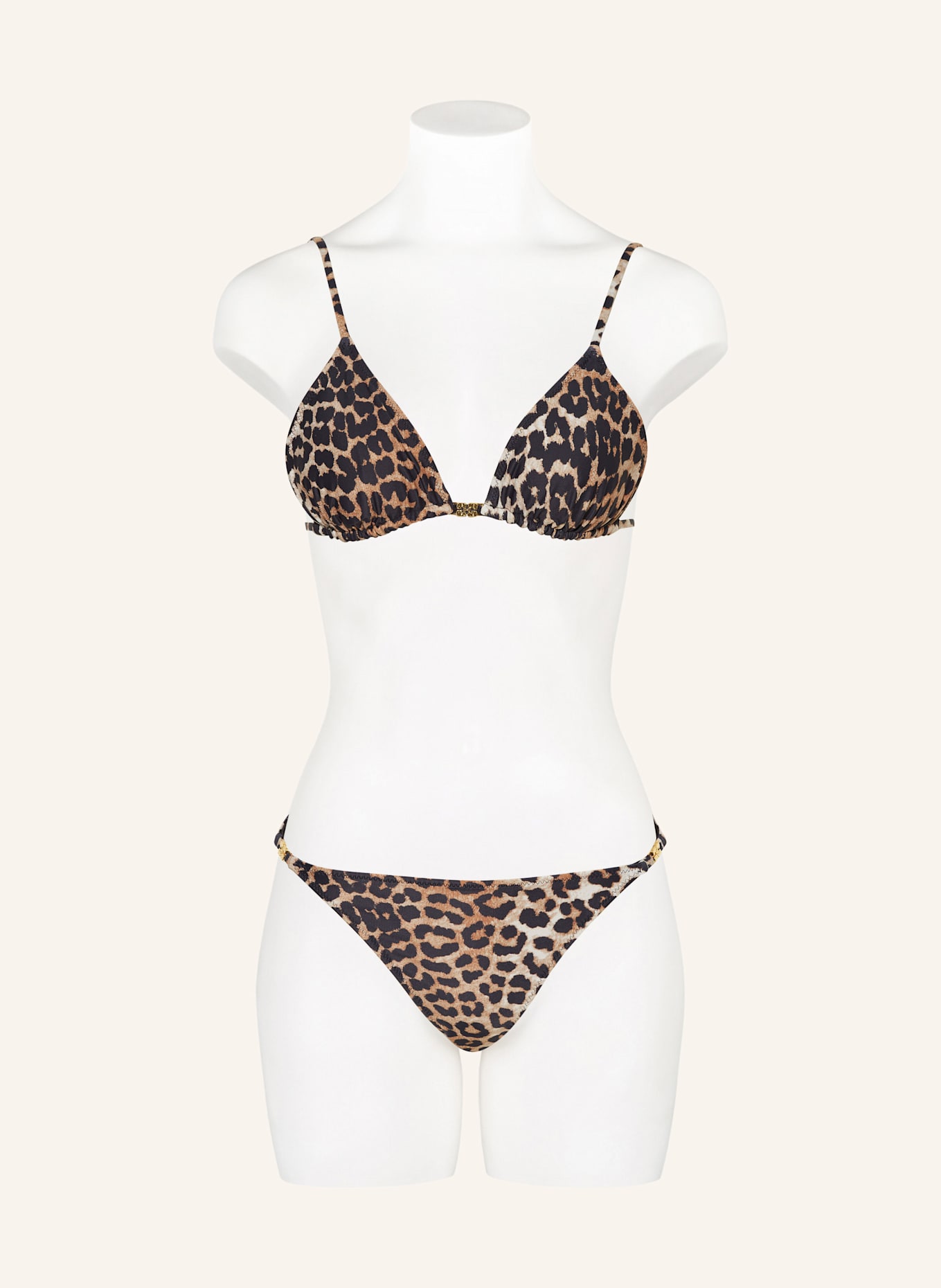 GANNI Dół od bikini basic: JASNOBRĄZOWY / BRĄZOWY / CZARNY