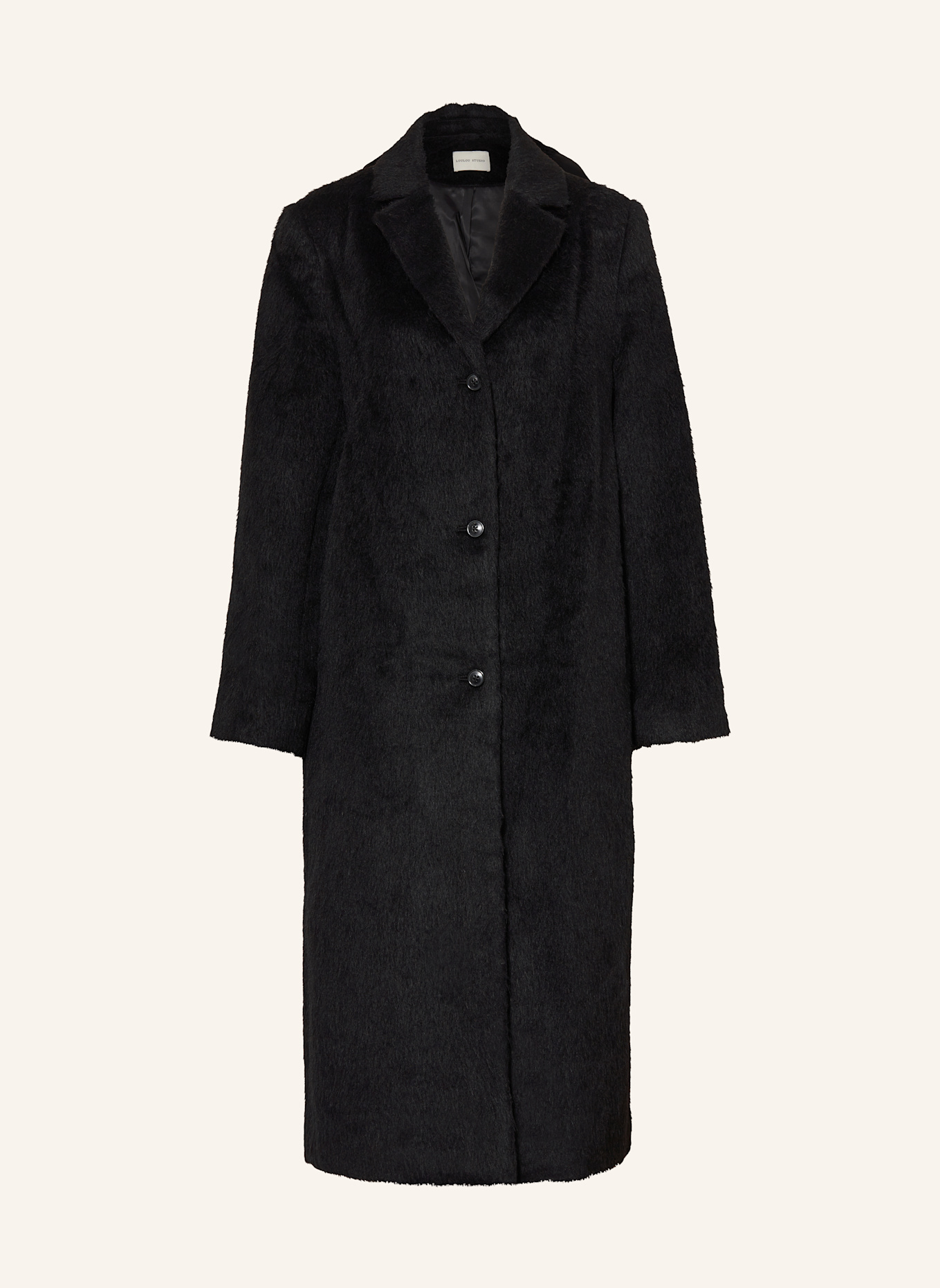 LOULOU STUDIO Coat DANIELLE with alpaca in black