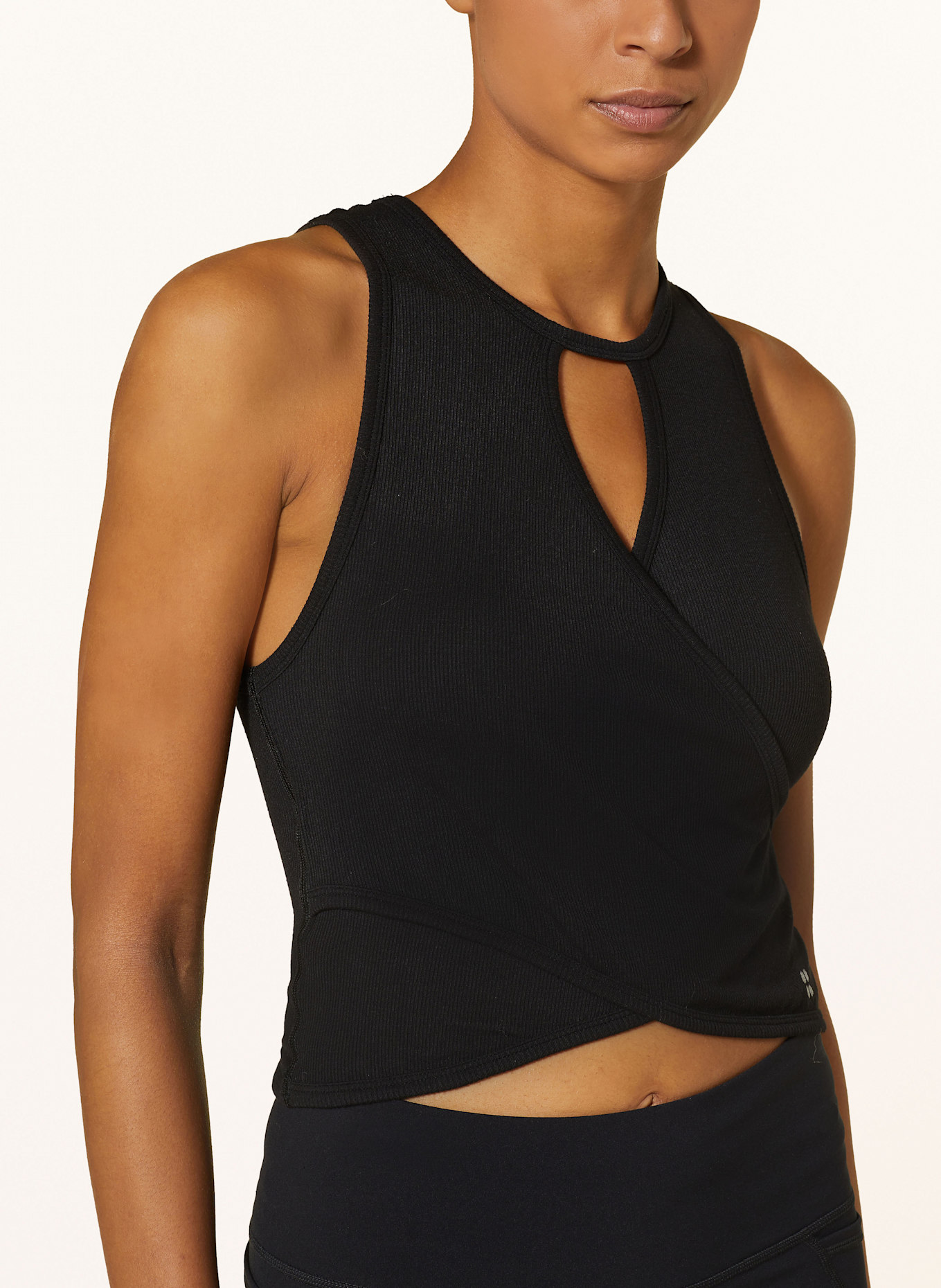 Sweaty Betty Cropped-Top MINDFUL FLEX mit Cut-outs: SCHWARZ