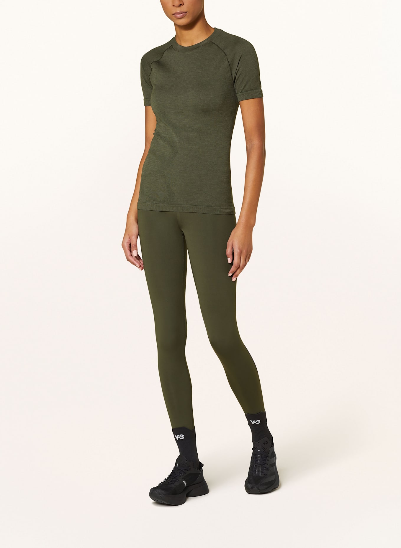 Y-3 Laufshirt RUNNING FITTED: DUNKELGRÜN