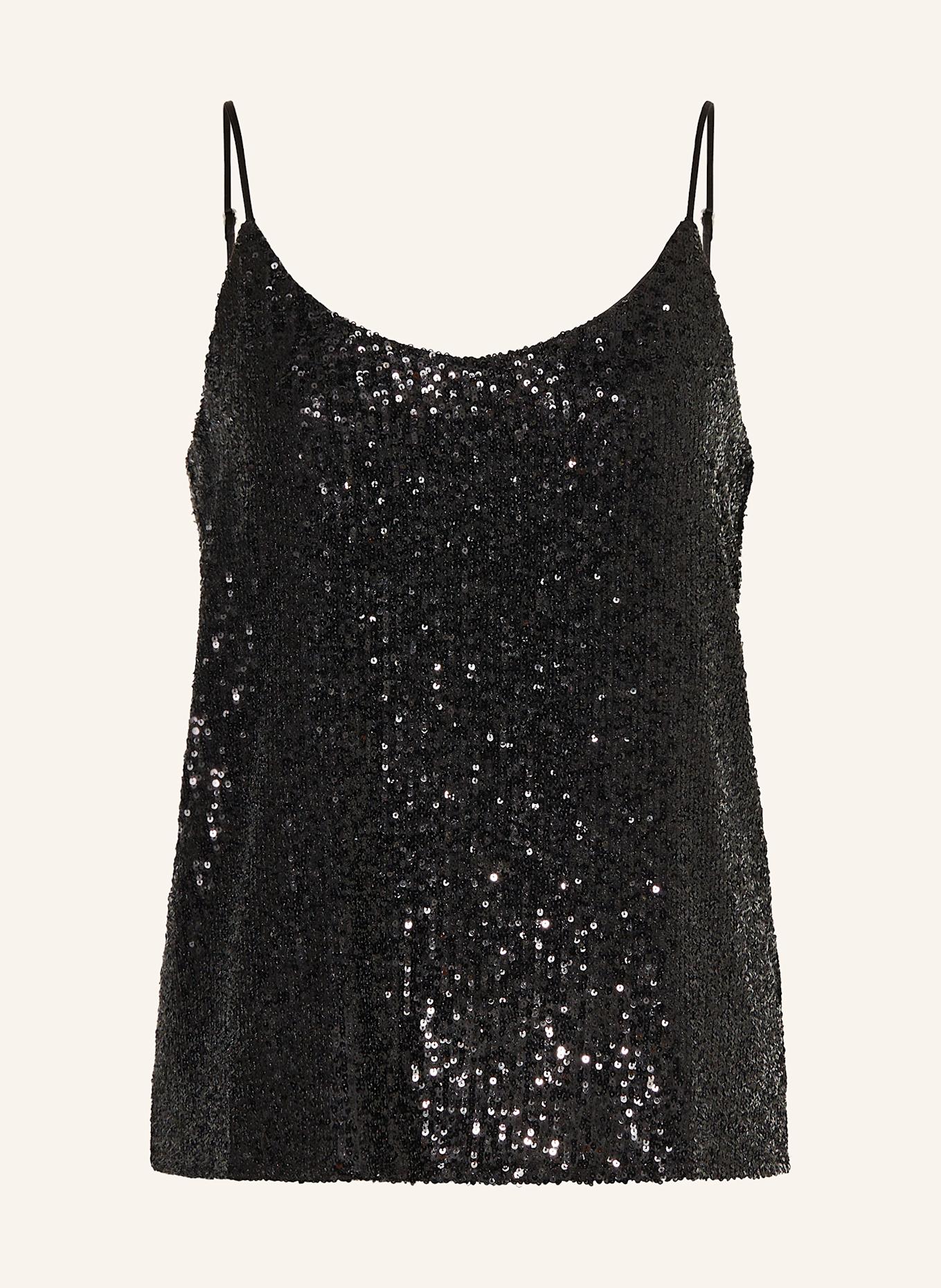 lilienfels Top mit Pailletten: SCHWARZ
