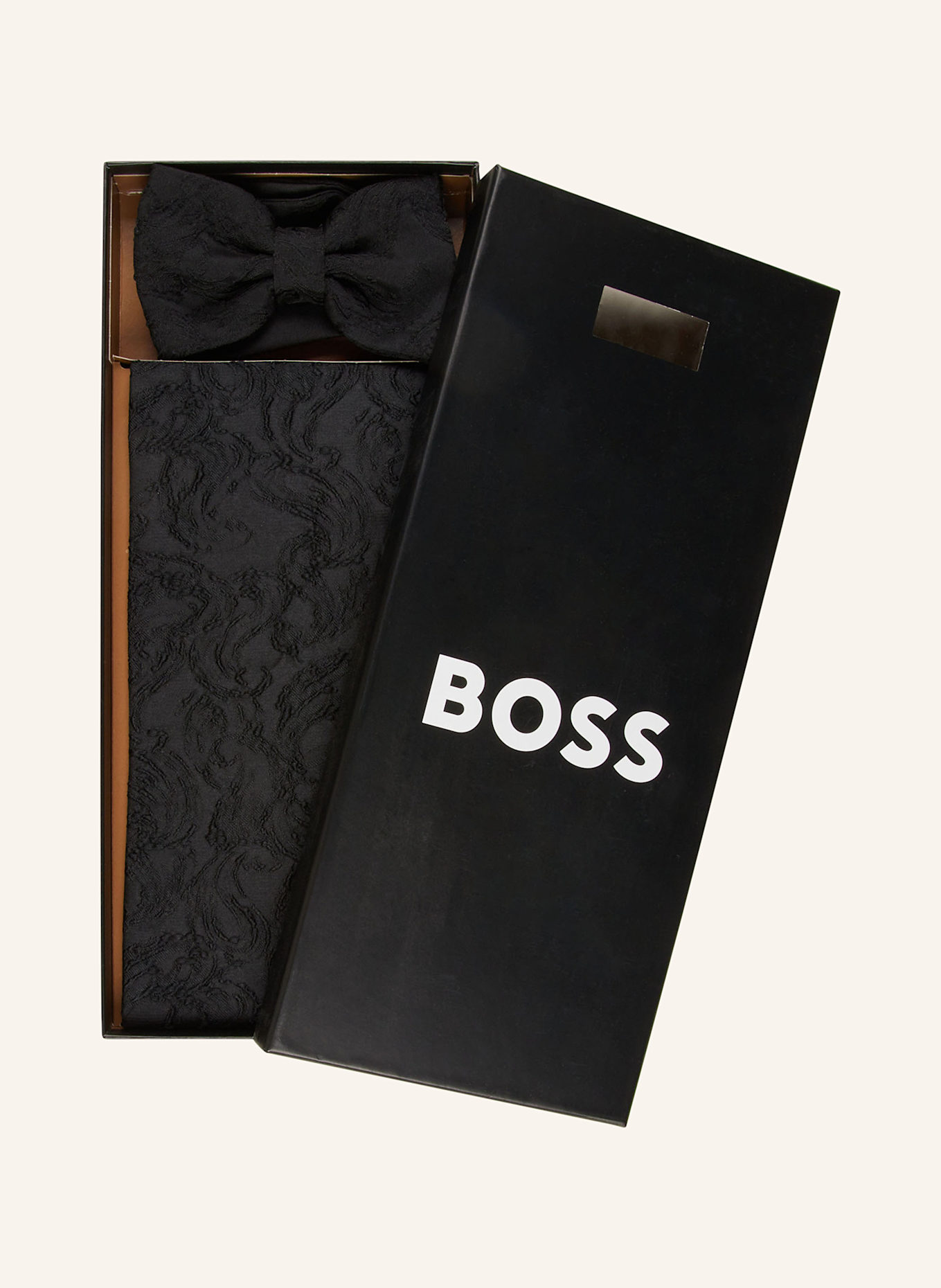 BOSS Set: Bow tie and cummerbund with gift box: BLACK