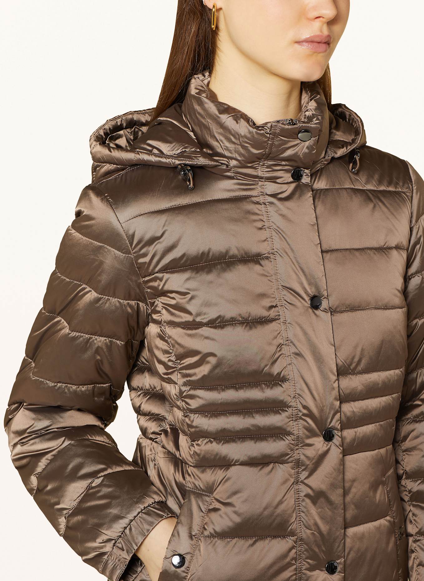 CARTOON Kurtka pikowana z odpinanym kapturem: BRĄZOWY